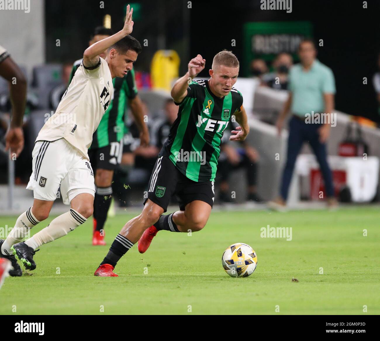 Austin, Texas, Stati Uniti. 15 settembre 2021: Il centrocampista Austin FC Alexander Ring (8) muove la palla durante una partita di calcio della Major League tra Austin FC e LAFC il 15 settembre 2021 ad Austin, Texas. (Credit Image: © Scott Coleman/ZUMA Press Wire) Credit: ZUMA Press, Inc./Alamy Live News Foto Stock