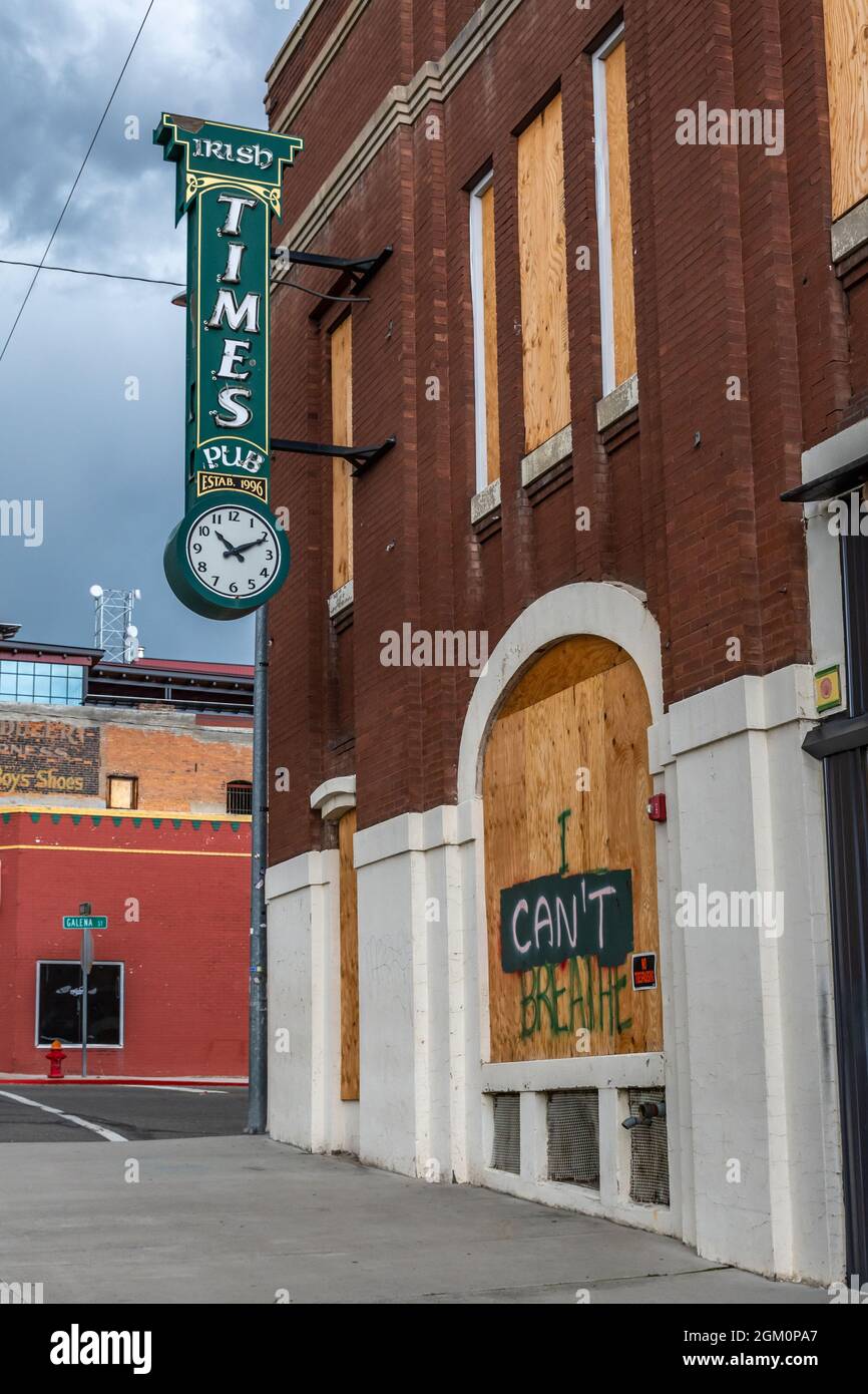 Butte, MT, USA - 4 luglio 2020: The Irish Times Pub Foto Stock