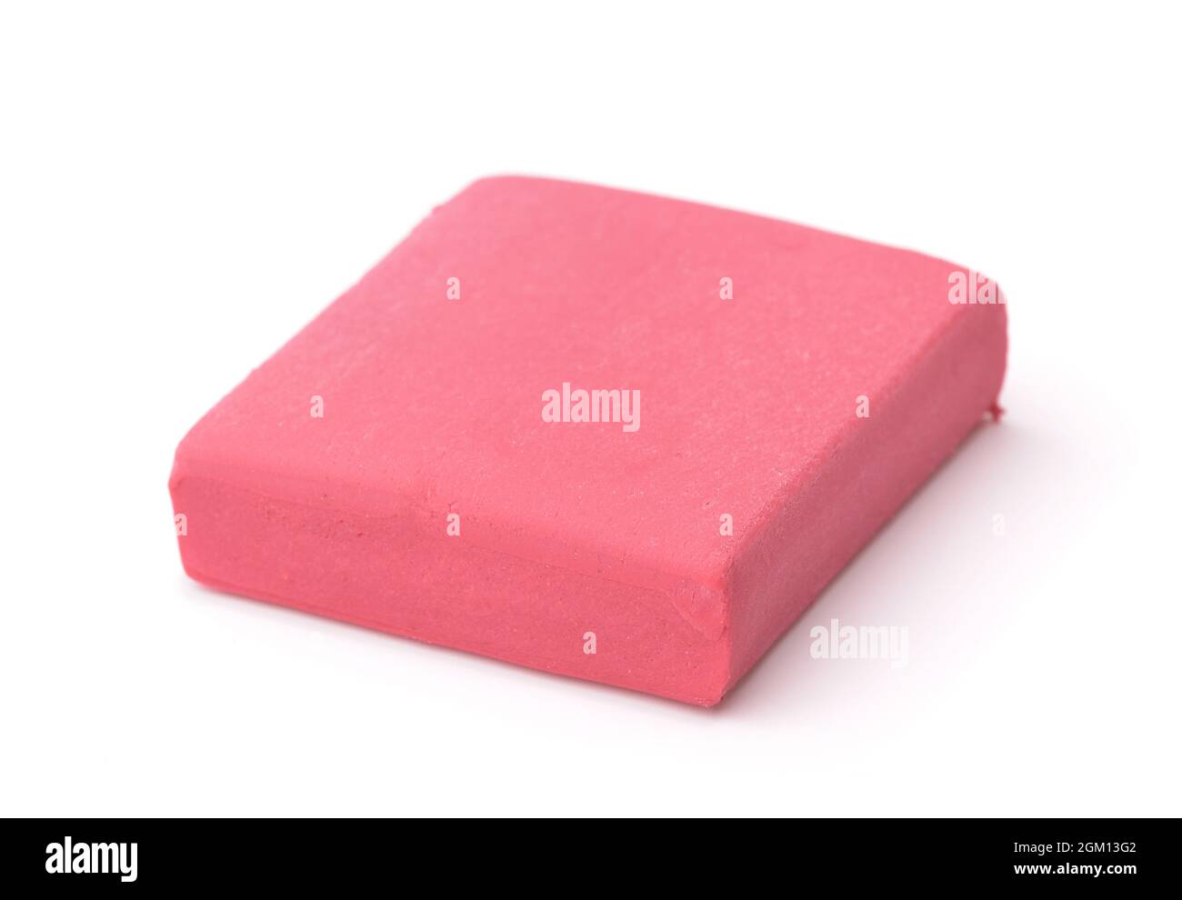 Gomma d'arte impastata rosa isolata su bianco Foto Stock