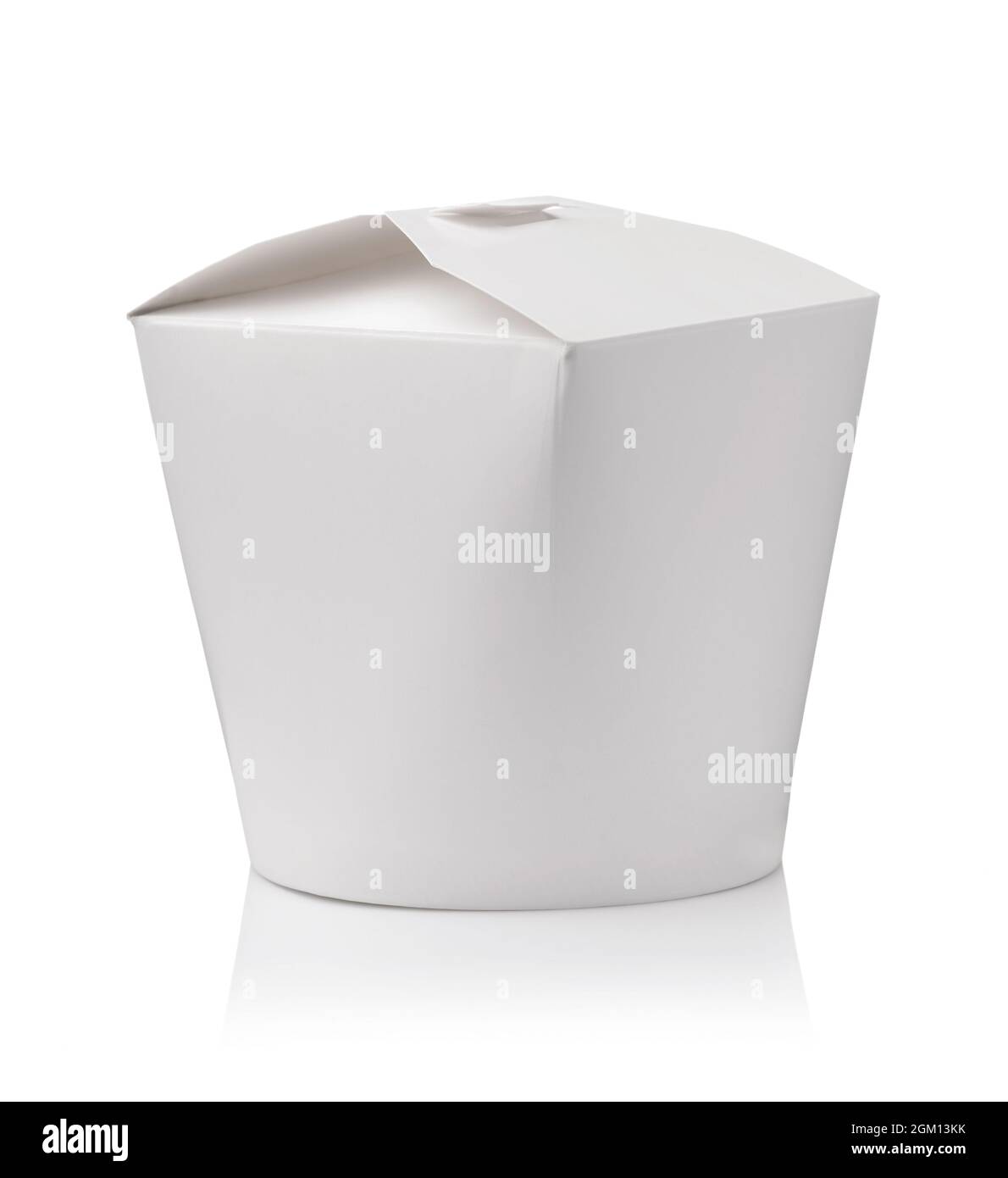 Bianco bianco bianco bianco carta monouso noodle box isolato su bianco Foto Stock