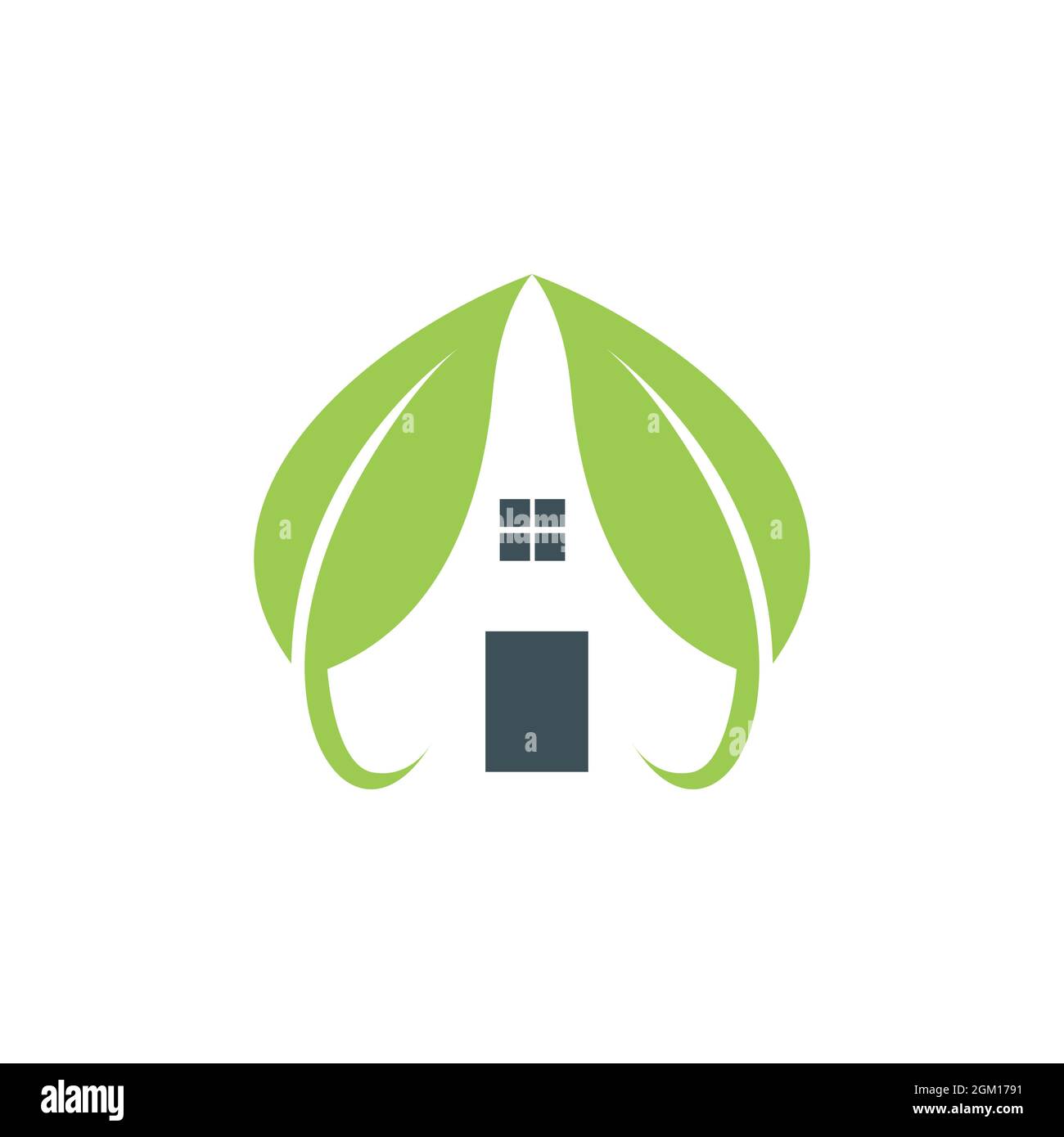 astratto casa lascia elegante logo icona piatta concetto vettoriale disegno grafico Illustrazione Vettoriale