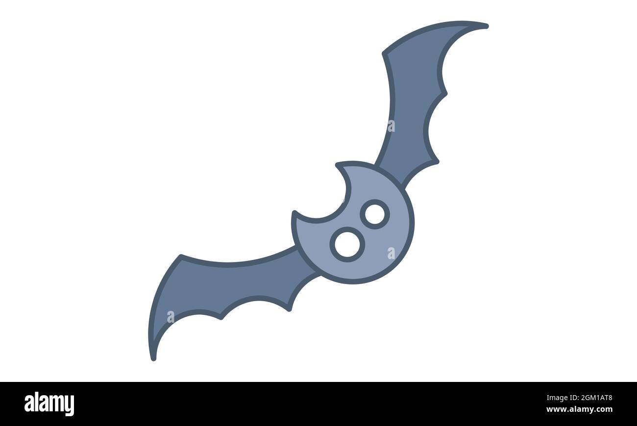 Icona del pipistrello, colorati simboli del pipistrello di Halloween. Design sottile, illustrazione vettoriale Illustrazione Vettoriale