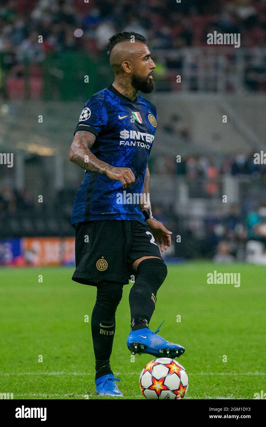 Milano, Italia - settembre 15 2021 - vidal arturo in azione durante il campionato Inter-Real Madrid Champions Credit: Christian Santi/Alamy Live News Foto Stock