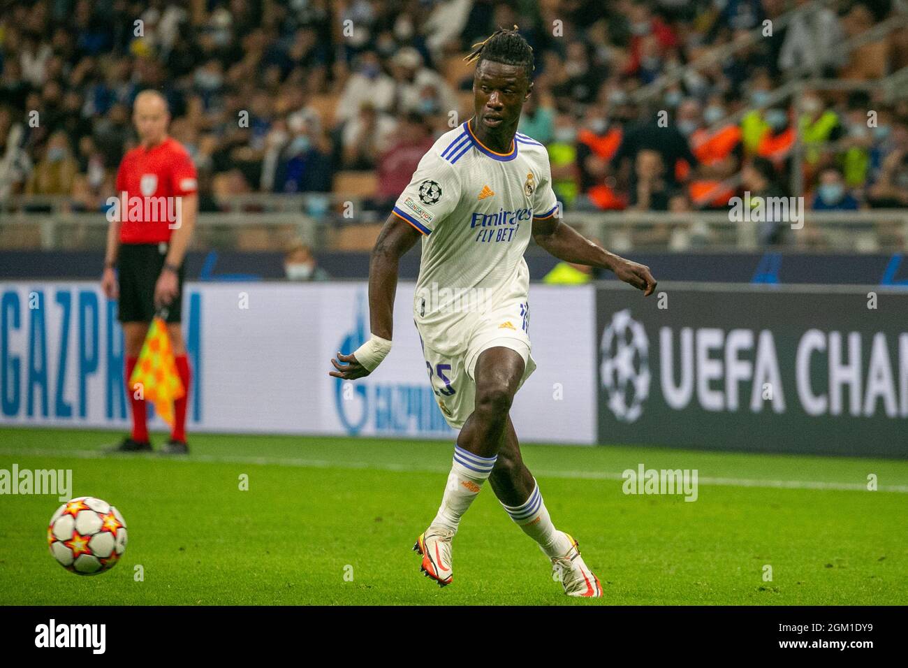 Milano, Italia - settembre 15 2021 - camavinga in azione durante il campionato Inter- Real Madrid Credit: Christian Santi/Alamy Live News Foto Stock