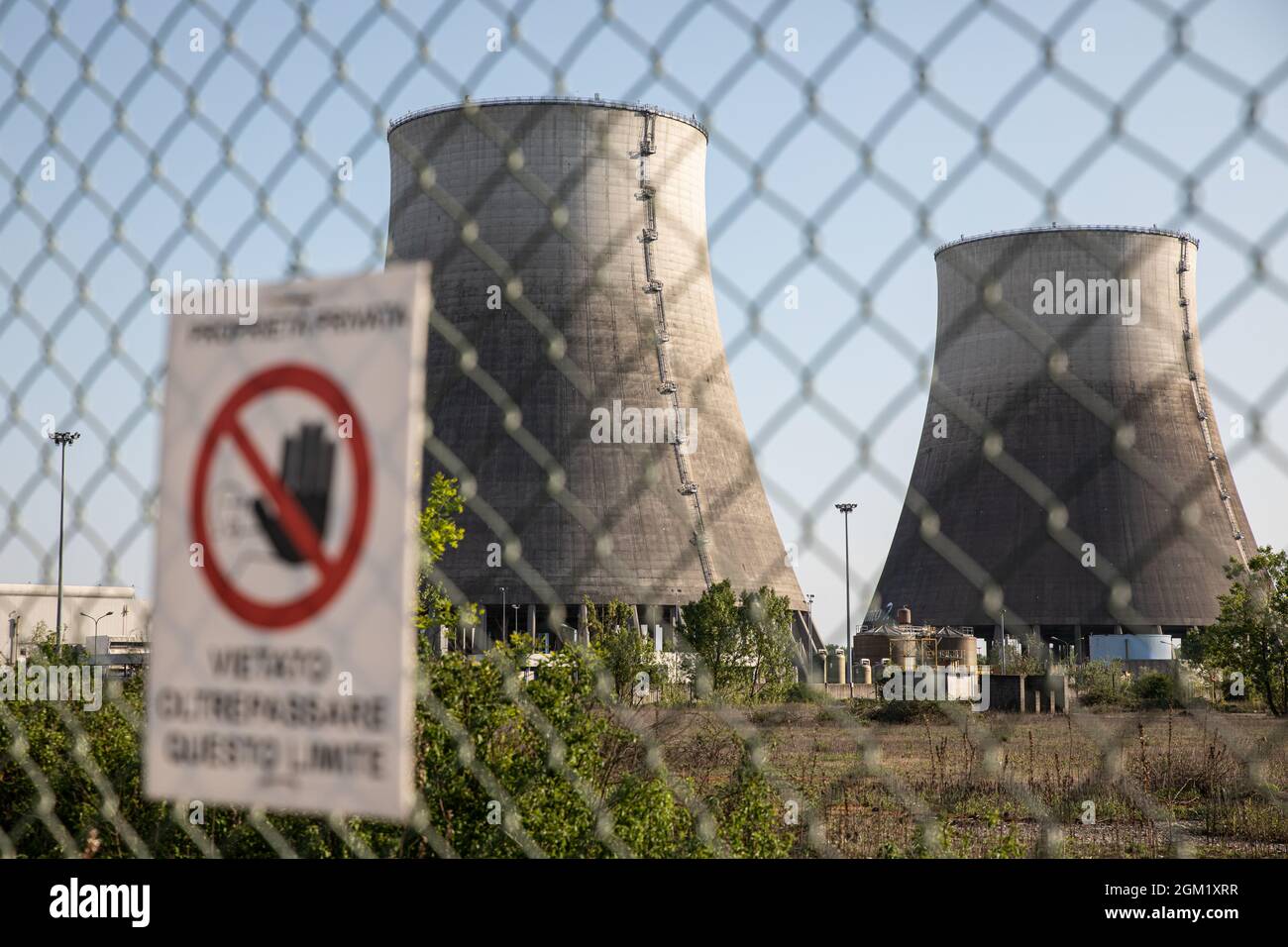 Centrale nucleare Italia Trino Foto Stock