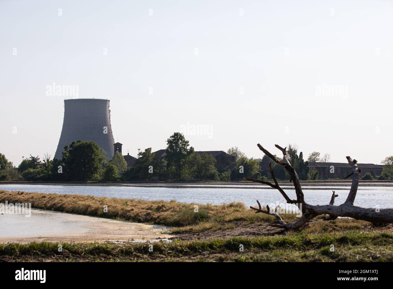 Centrale nucleare Italia Trino Foto Stock