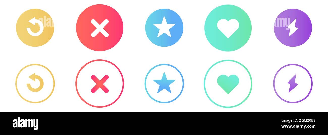 Icone di incontri sui social media. Progettare applicazioni Web e mobili Illustrazione Vettoriale