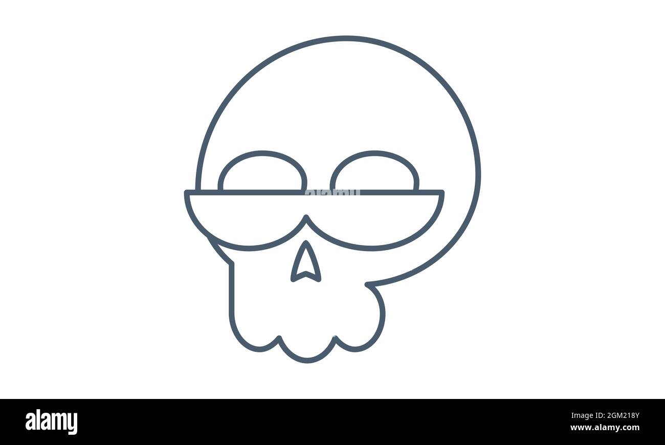 cranio, vettore, testa, scheletro, morte, halloween, osso, simbolo, morto, icona, orrore, volto, tatuaggio, anatomia, design, male, pericolo, paura, denti, segno, bo Illustrazione Vettoriale