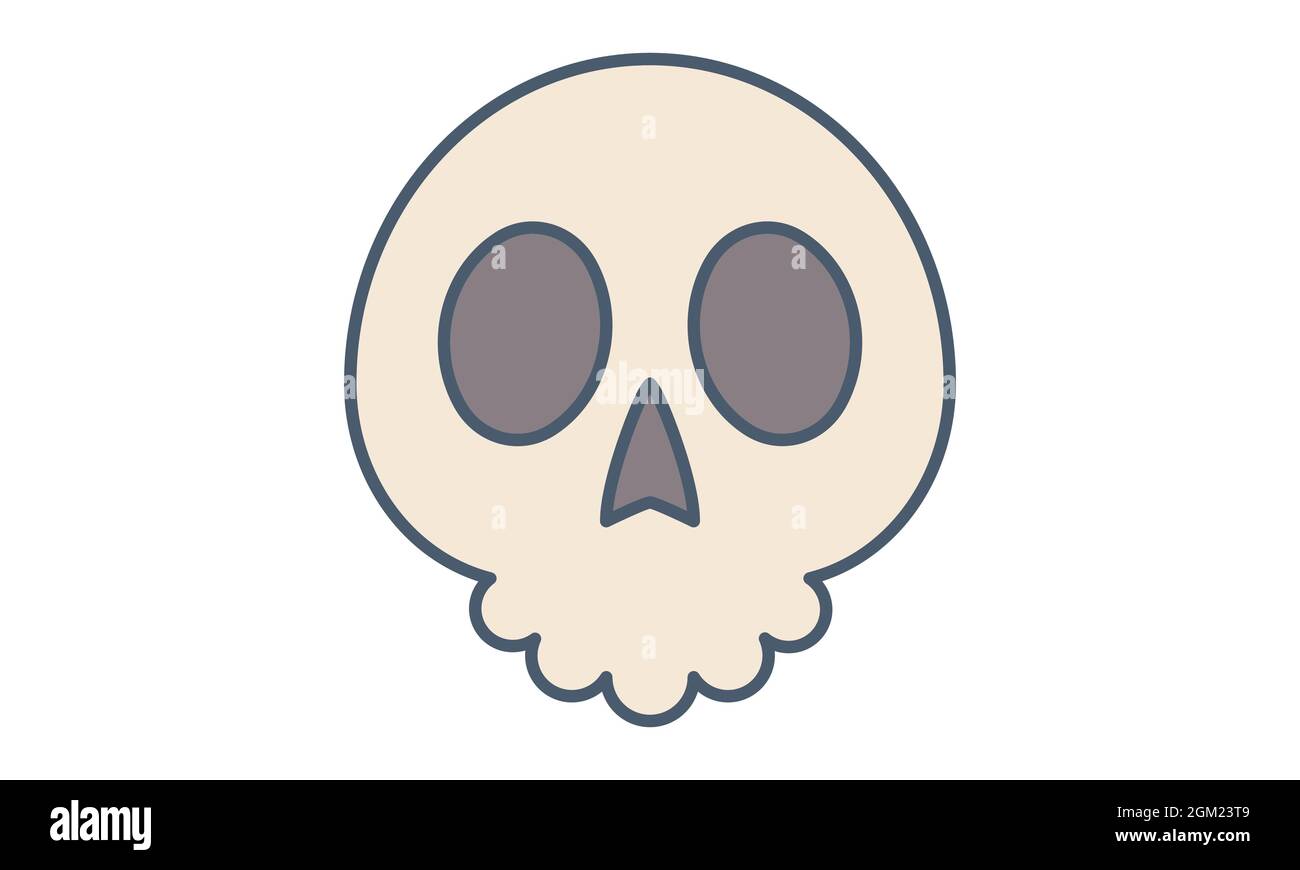 Icona cranio halloween e horror ossa immagine vettoriale Illustrazione Vettoriale