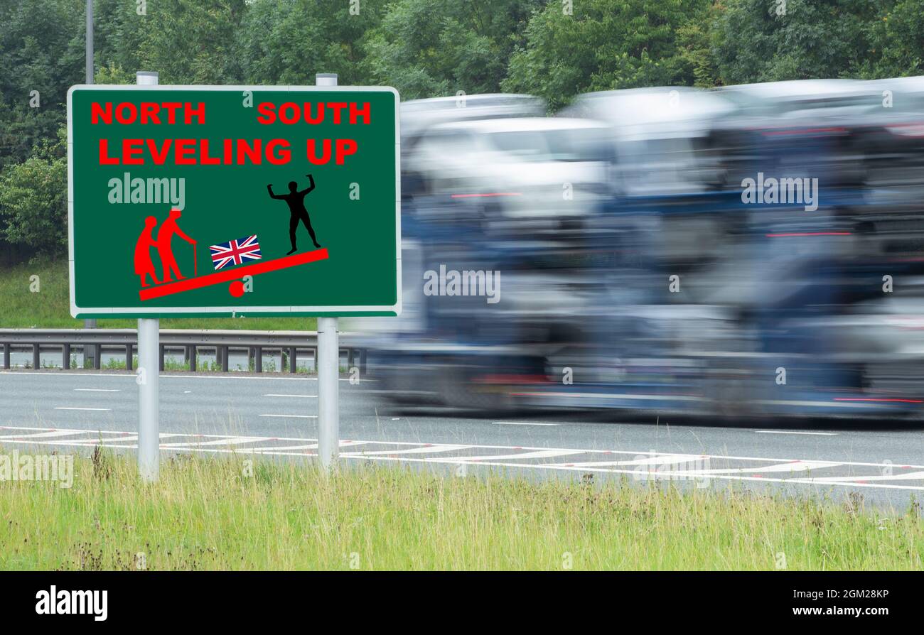 Nord Sud dividere, livellare... concetto. REGNO UNITO Foto Stock