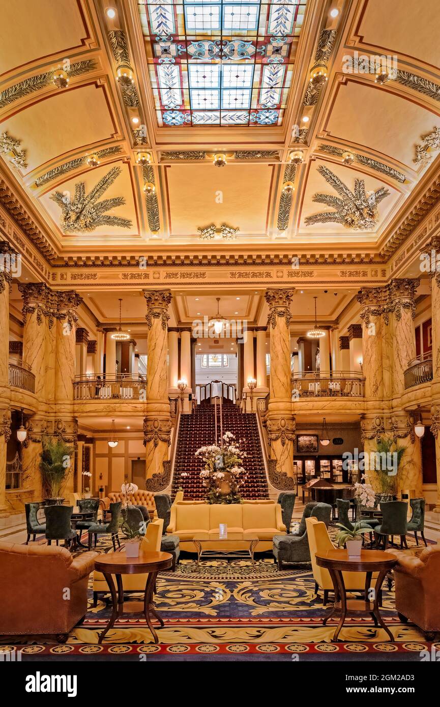 Il Jefferson Hotel - Vista sulla lobby del Jefferson Hotel, un hotel di lusso a Richmond, Virginia, è stato aperto nel 1895. Nel 1969, lo è stato Foto Stock