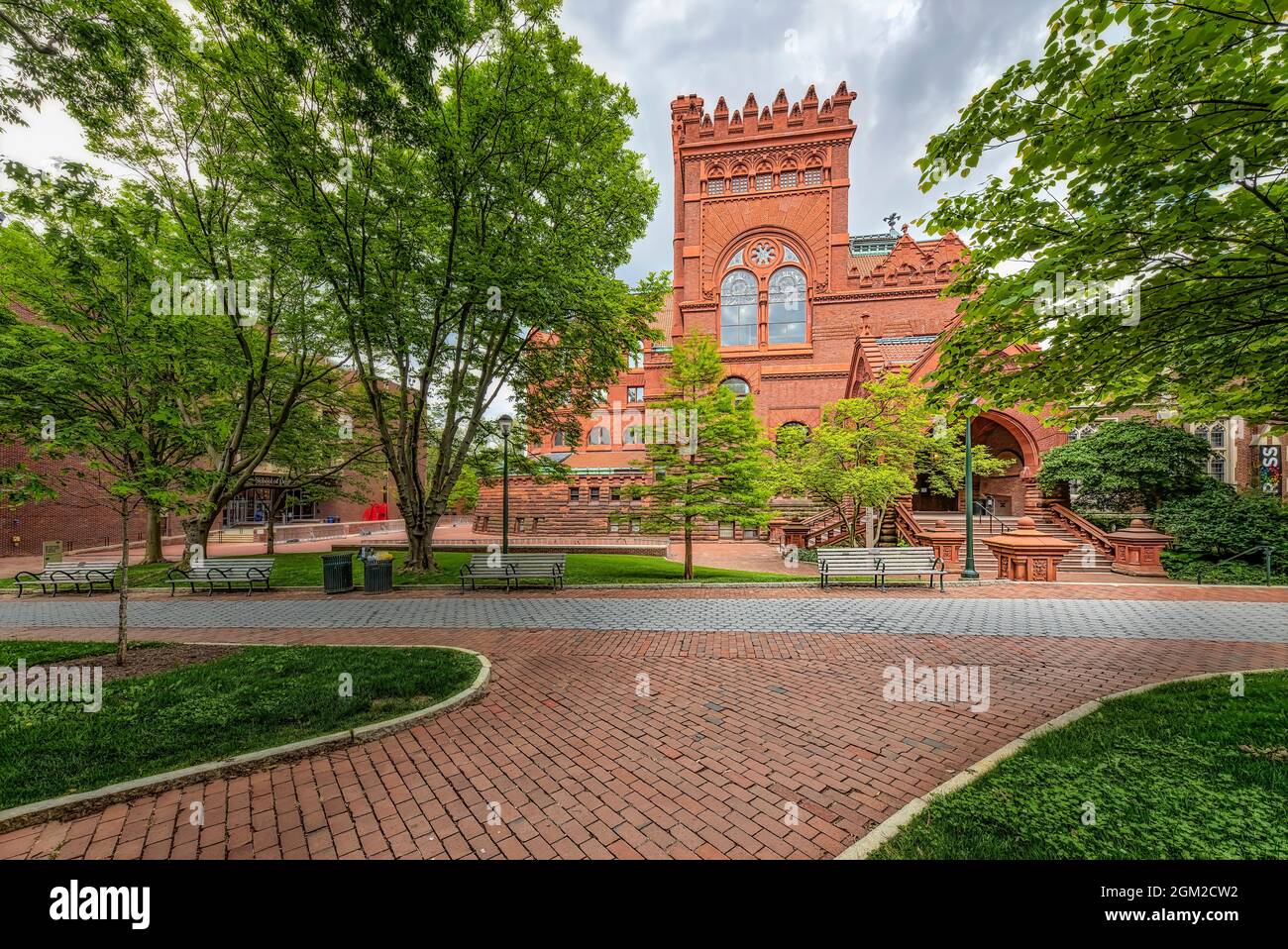 Fisher fine Arts Library - Vista all'ingresso della struttura in stile gotico veneziano. Precedentemente conosciuta come la Furness Library, è loc Foto Stock