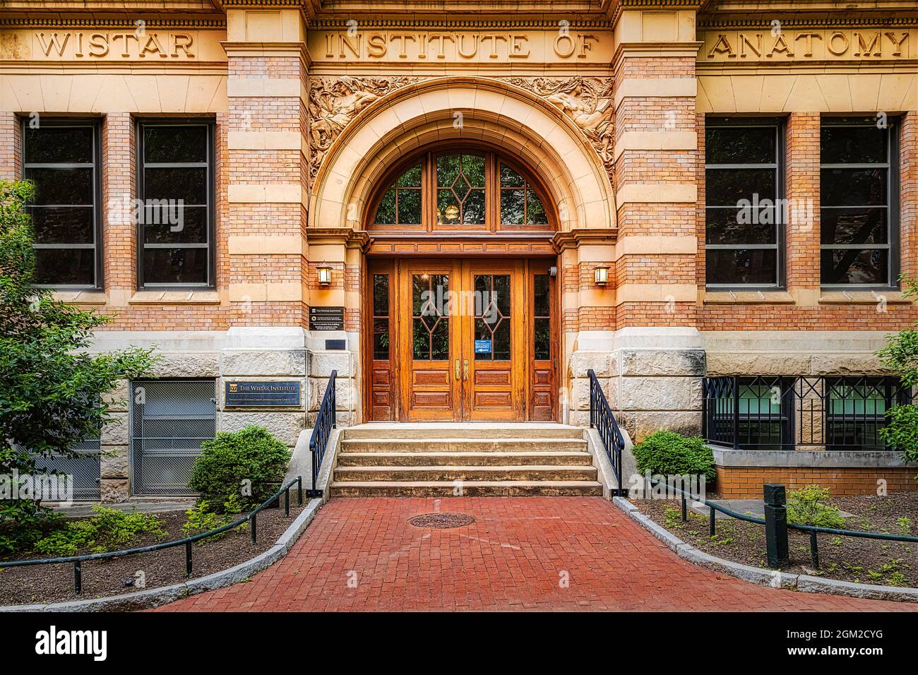 Wistar Institute of Anatomy U Penn - Vista all'ingresso del Wistar Institute of Anatomy Building presso l'Università della Pennsylvania. Il Wistar Inst Foto Stock