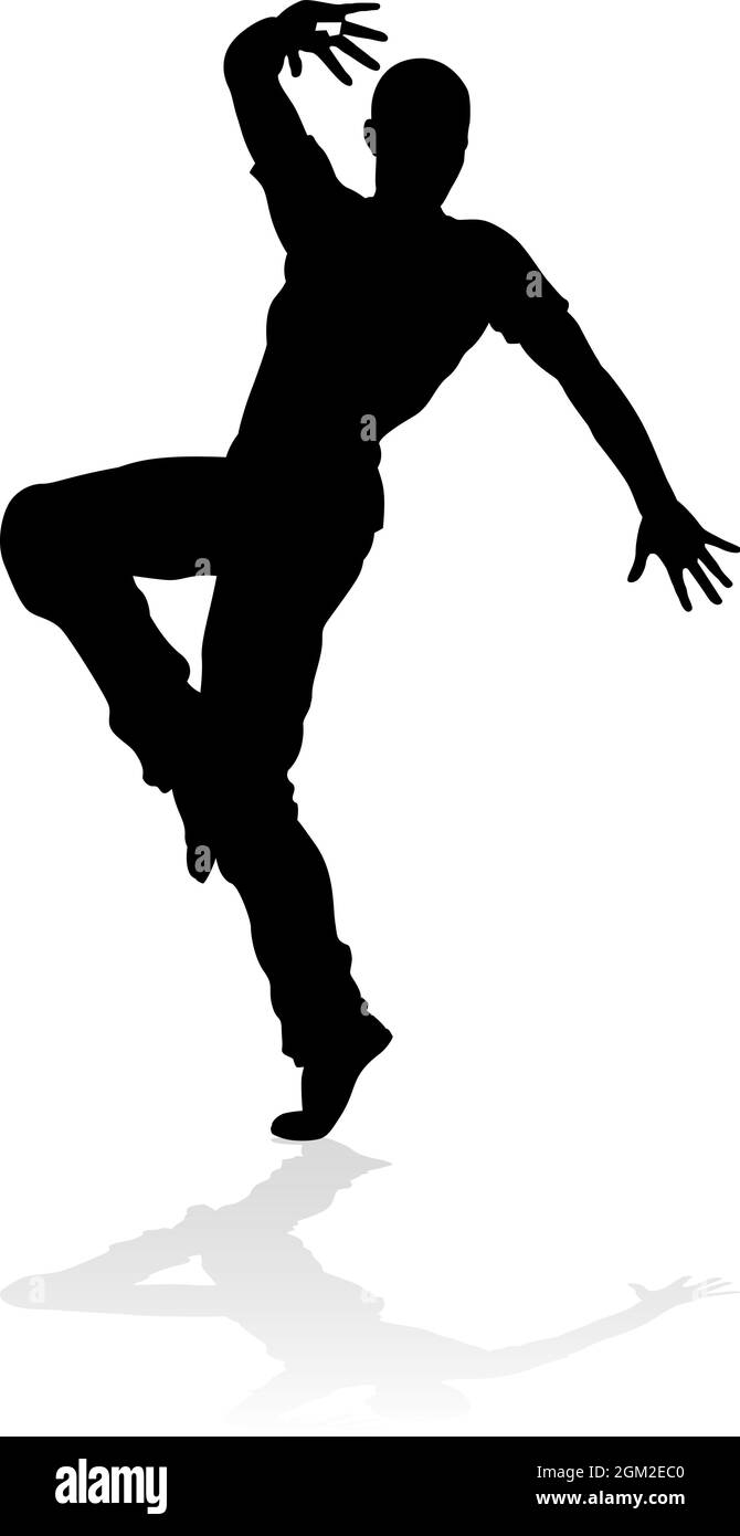 Danza di strada Silhouette ballerino Illustrazione Vettoriale