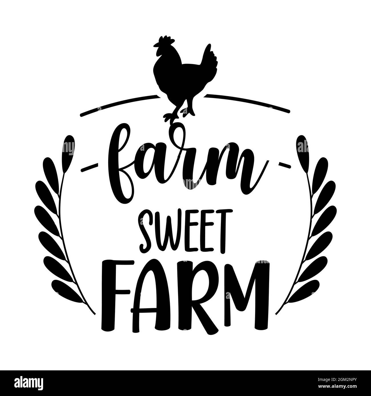 Fattoria dolce fattoria, benvenuto nella nostra fattoria - Happy Harvest Fall festival design per mercati, ristoranti, volantini, carte, inviti, adesivi, striscioni Illustrazione Vettoriale