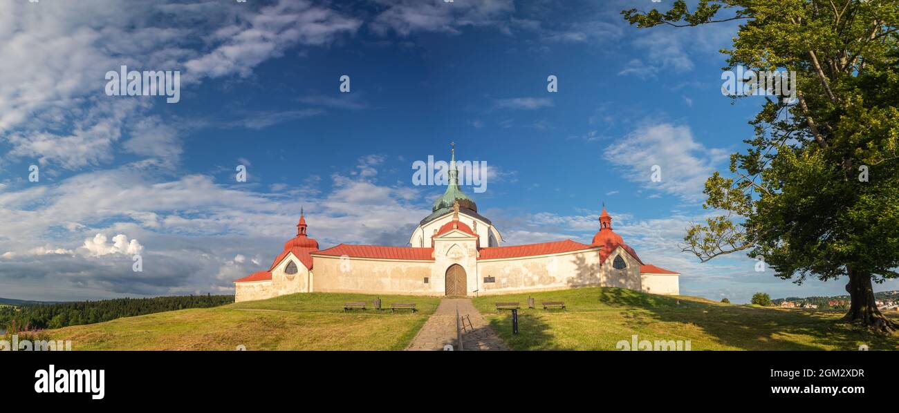 Pellegrinaggio Chiesa di San Giovanni di Nepomuk a Zelena Hora, Zdar nad Sazavou, repubblica Ceca Foto Stock