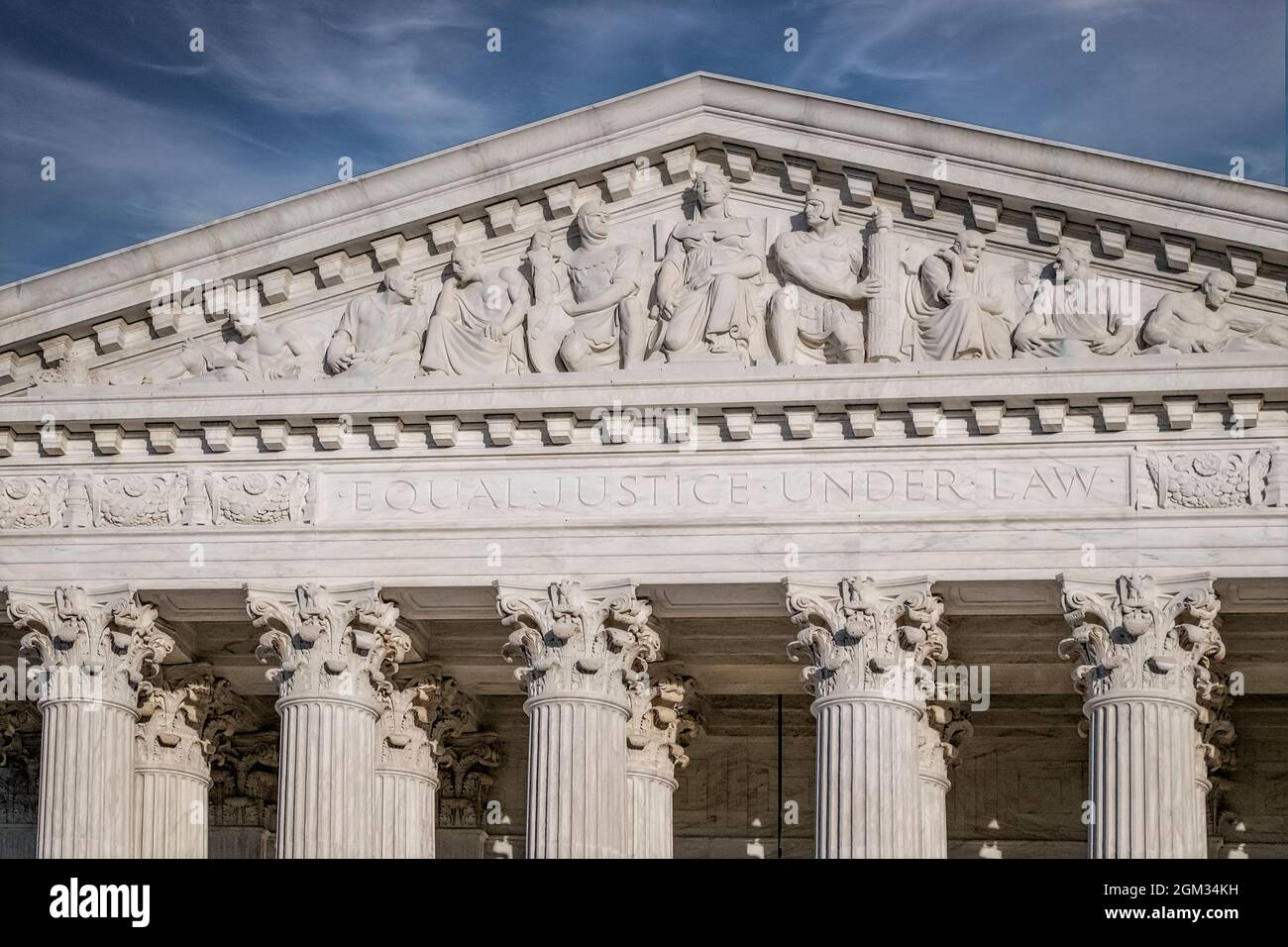 SCOTUS EQUAL Justice DC - Corte Suprema degli Stati Uniti a Washington DC. La più alta corte federale degli Stati Uniti con il suo ar neoclassico Foto Stock