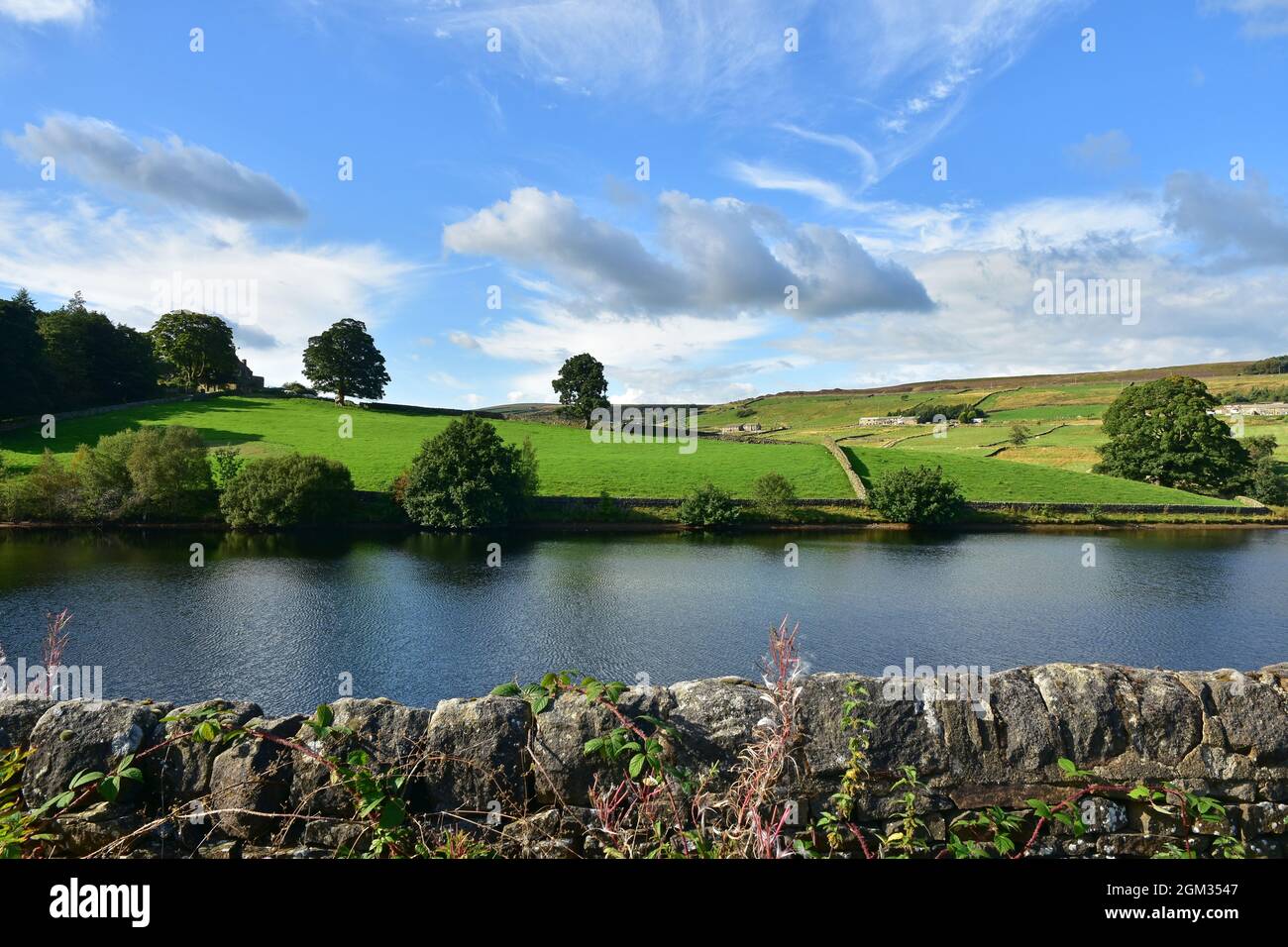 Ponden Reservoir, Stanbury, Bronte Country, West Yorkshire, Inghilterra Foto Stock