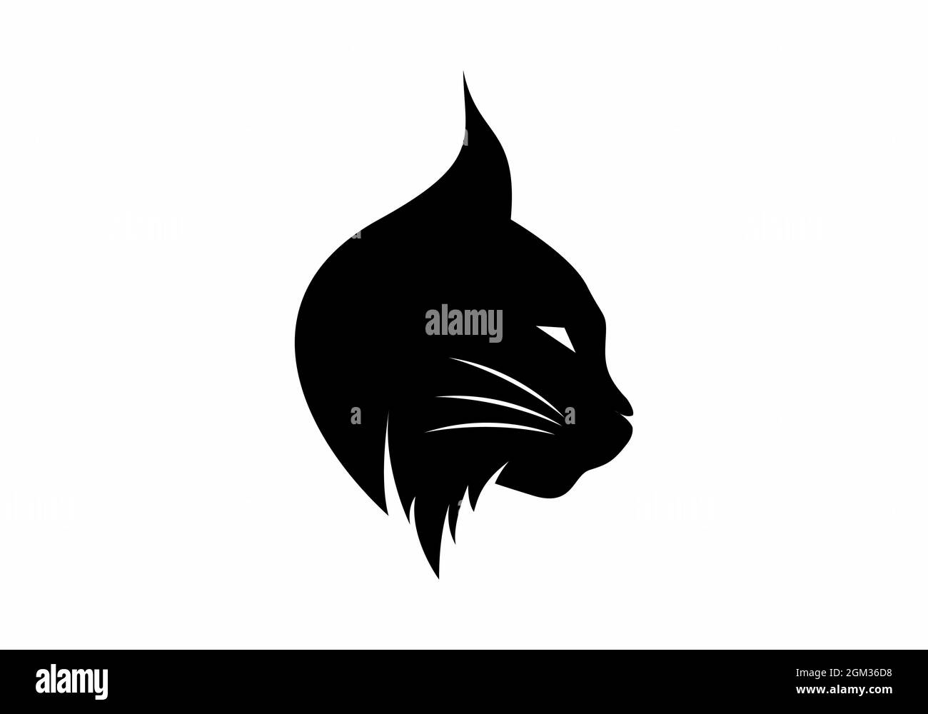 Colore nero della testa lynx Illustrazione Vettoriale