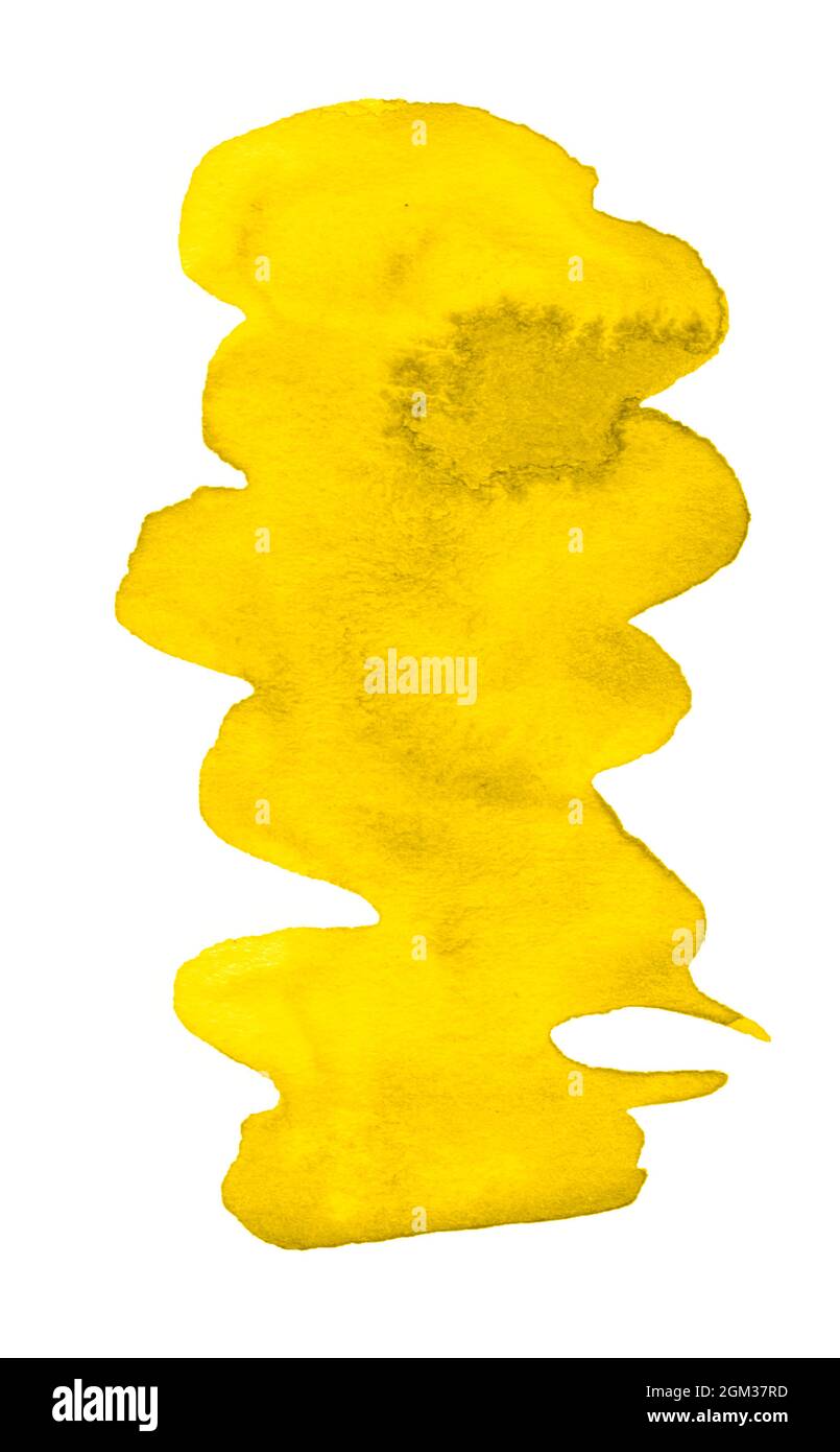 Acquerello giallo sfondo astratto verticale per design. Foto Stock