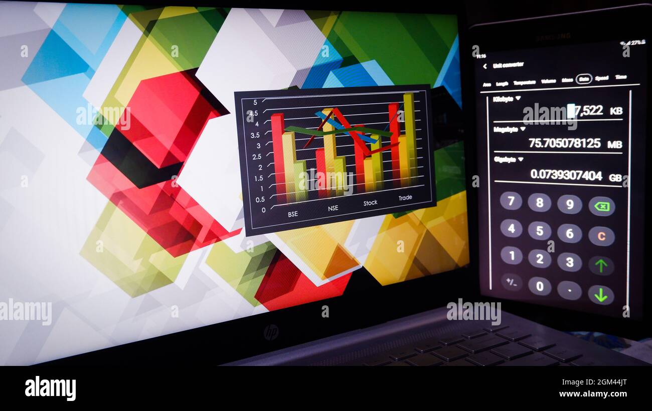 Grafico di crescita finanziaria del mercato azionario e investimenti di pianificazione. Foto Stock