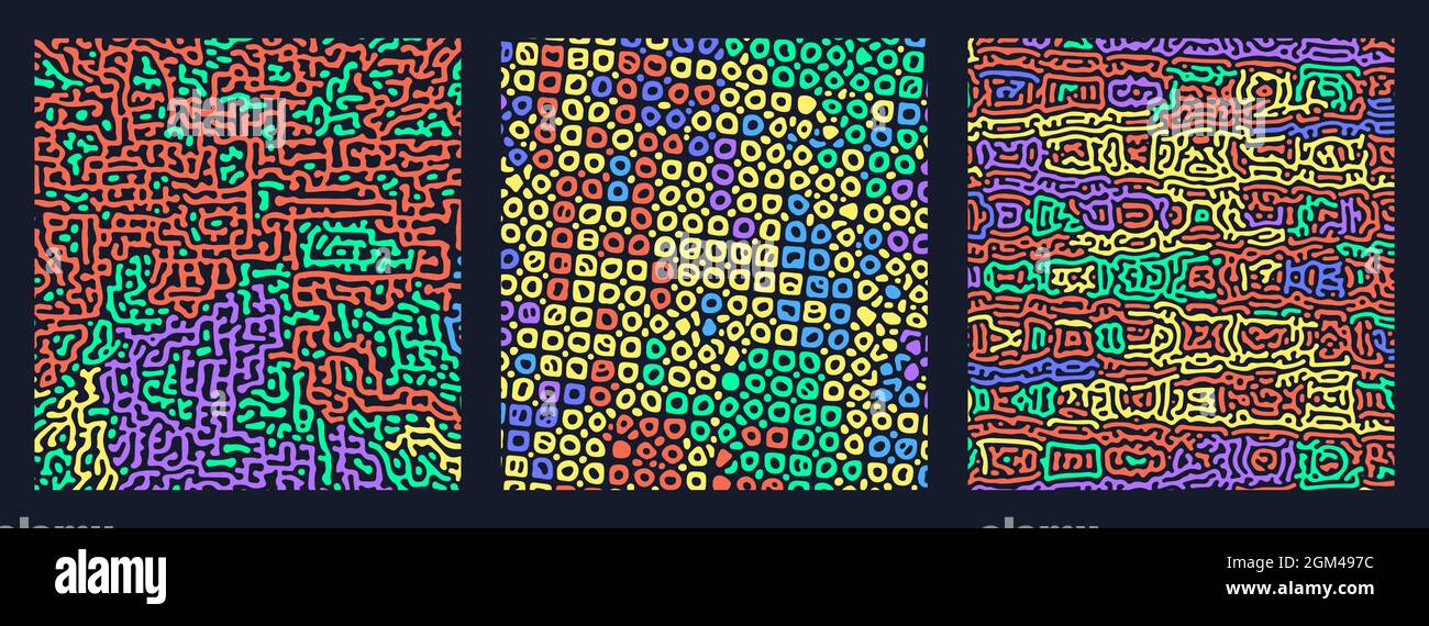Motivo di Turing. Modello di reazione-diffusione. Basi chimiche di morfogenesi. Illustrazione Vettoriale