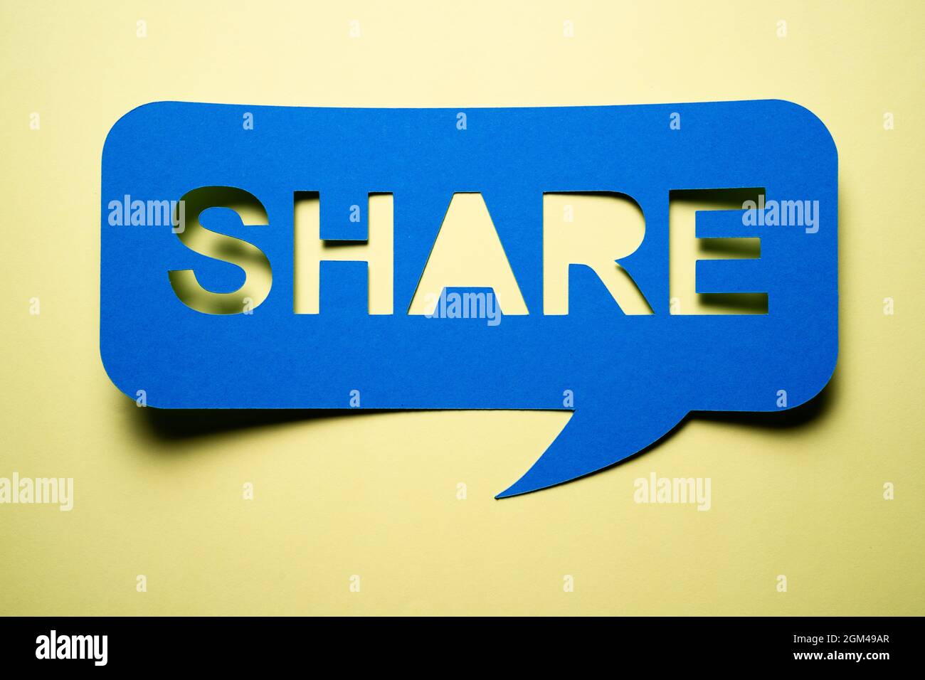 Car Sharing e Knowledge Share Bubble Sign vocale Foto Stock