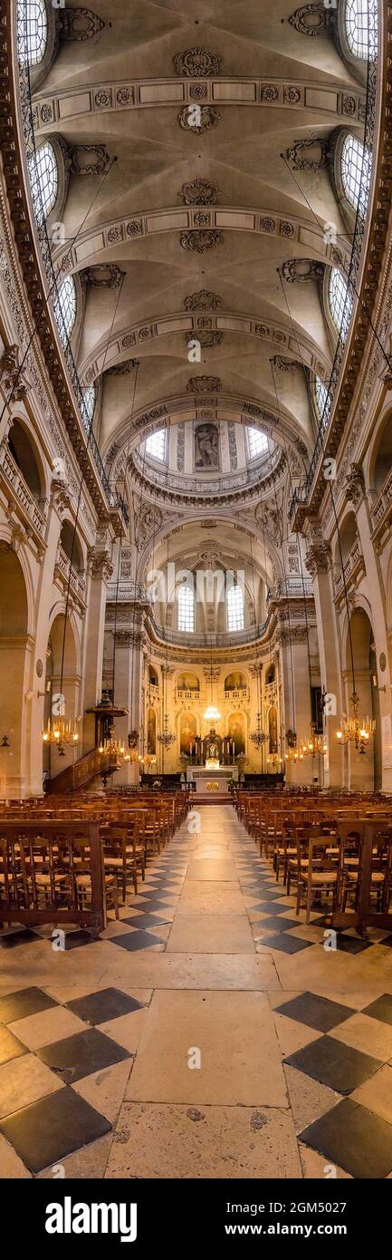 Notre Dame de Paris. Vista interna Foto Stock