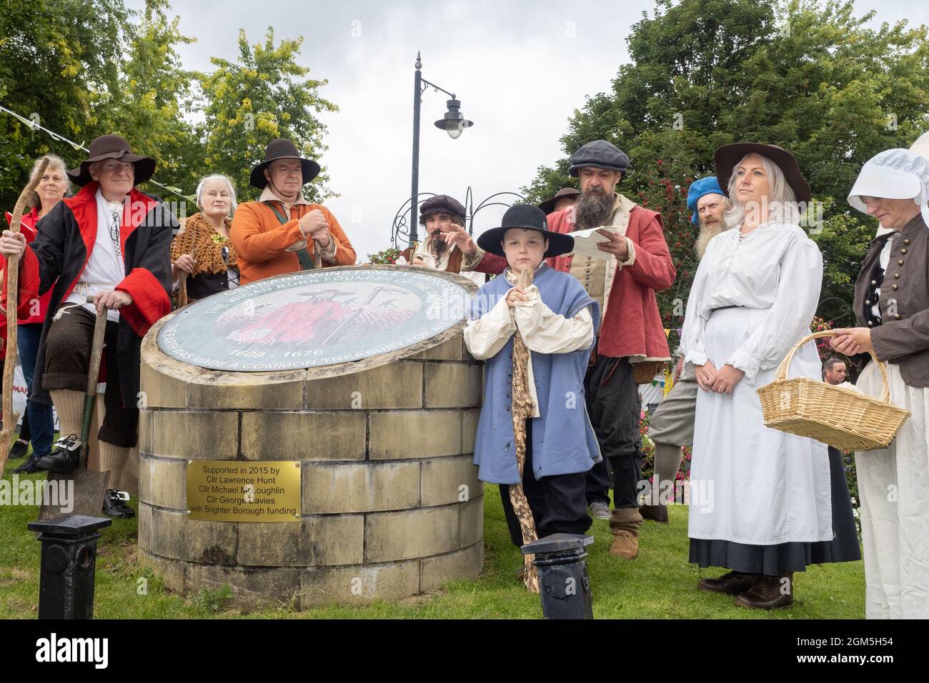11.09.2021 Wigan, Greater Manchester, Regno Unito. Wigan Diggers' Festival, Wigan, gente del Regno Unito vestita per celebrare la vita e le idee di Wigan nato e allevato GE Foto Stock