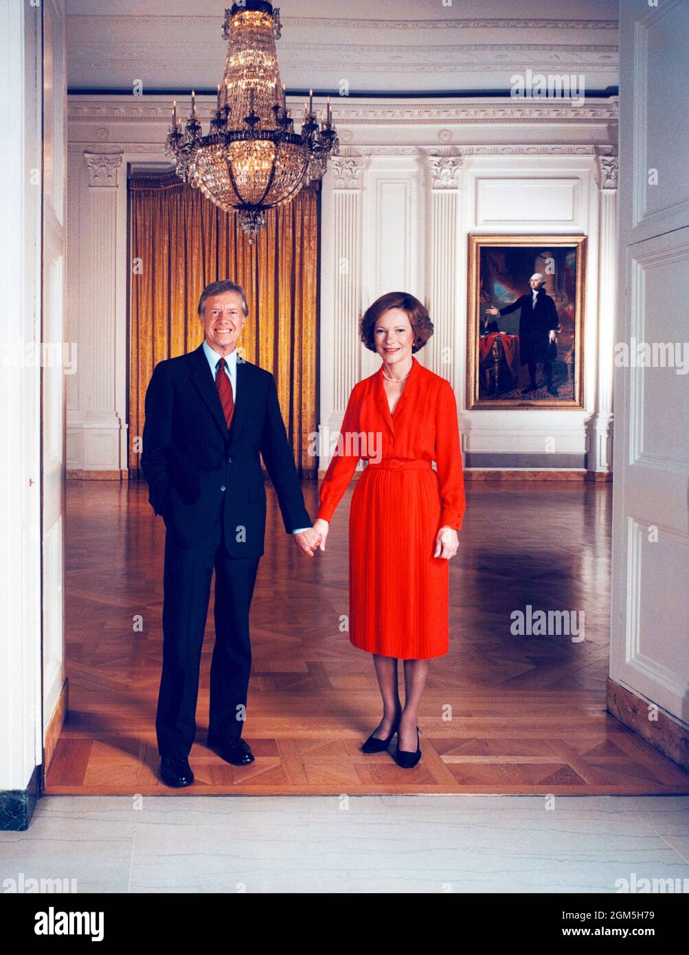 Il presidente degli Stati Uniti Jimmy carter e la prima signora Rosalynn carter, ritratto a tutta lunghezza da Ansel Adams, Washington DC, USA, 1979 Foto Stock