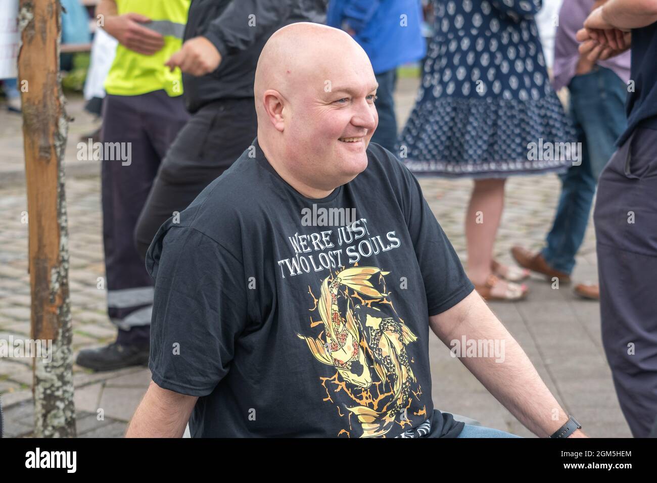 11.09.2021 Wigan, Greater Manchester, Regno Unito. Wigan Diggers' Festival, Wigan, gente del Regno Unito vestita per celebrare la vita e le idee di Wigan nato e allevato GE Foto Stock