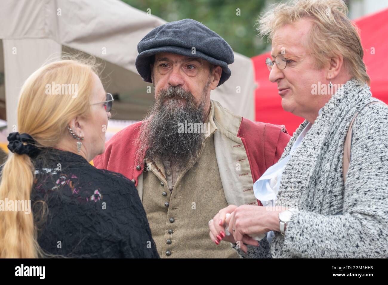 11.09.2021 Wigan, Greater Manchester, Regno Unito. Wigan Diggers' Festival, Wigan, gente del Regno Unito vestita per celebrare la vita e le idee di Wigan nato e allevato GE Foto Stock