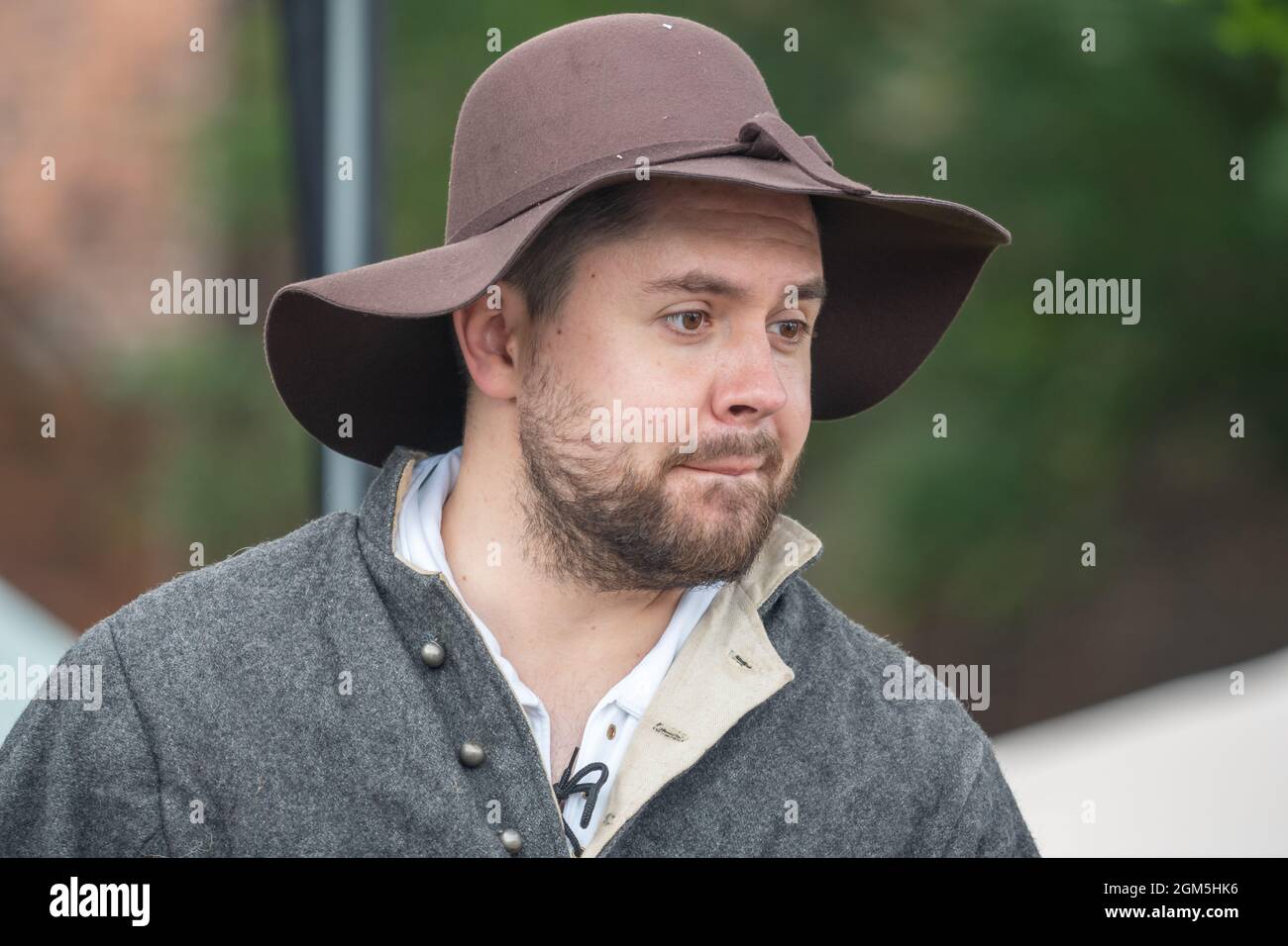 11.09.2021 Wigan, Greater Manchester, Regno Unito. Wigan Diggers' Festival, Wigan, gente del Regno Unito vestita per celebrare la vita e le idee di Wigan nato e allevato GE Foto Stock