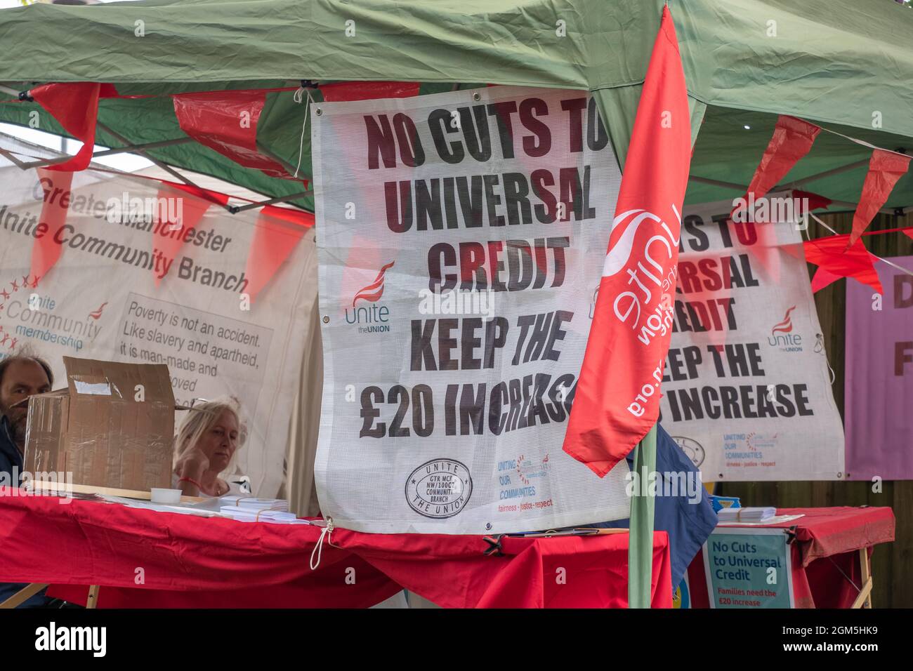 11.09.2021 Wigan, Greater Manchester, Regno Unito. Wigan Diggers' Festival, Wigan, gente del Regno Unito vestita per celebrare la vita e le idee di Wigan nato e allevato GE Foto Stock