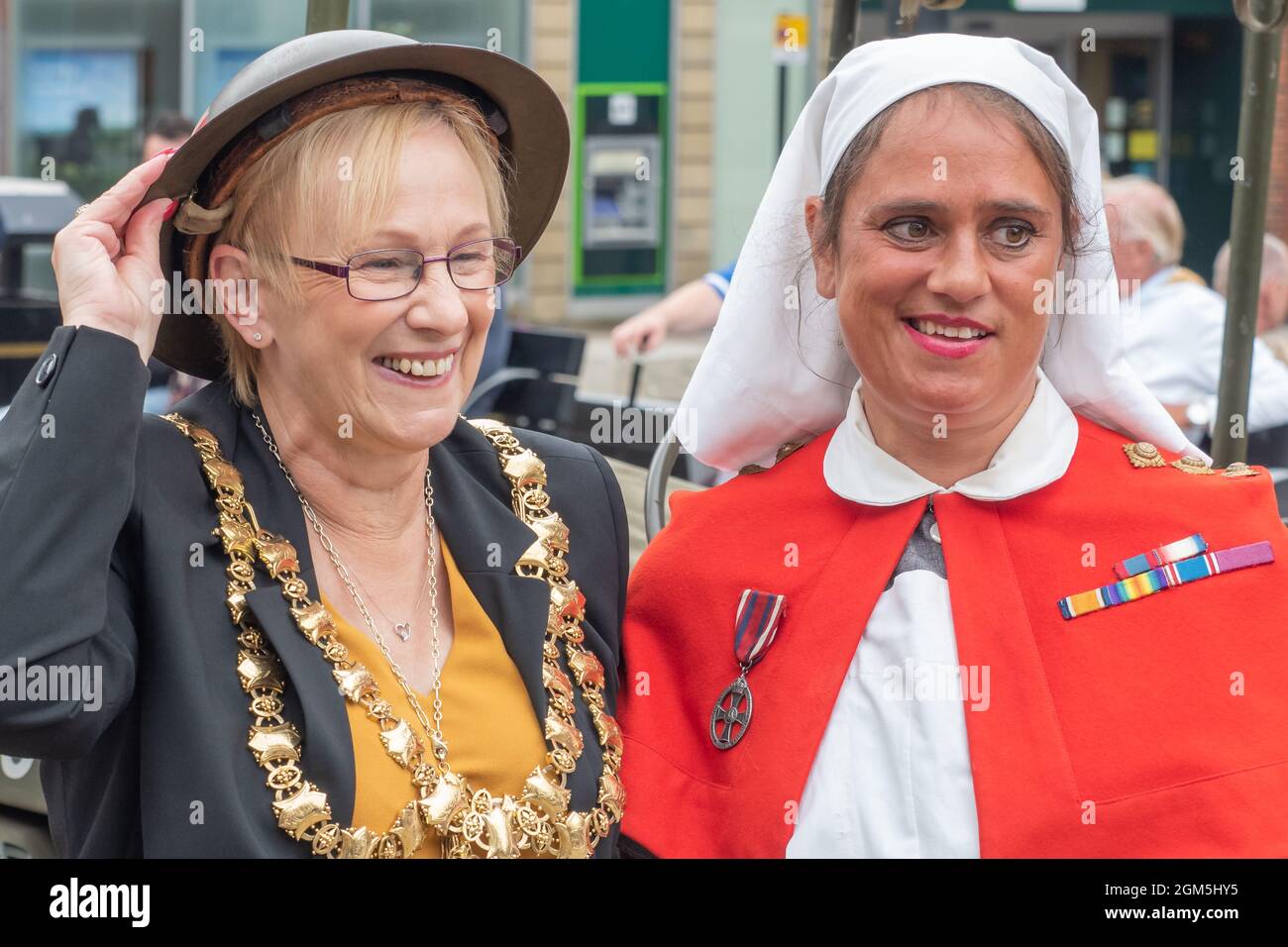 11.09.2021 Wigan, Greater Manchester, Regno Unito. Wigan Diggers' Festival, Wigan, gente del Regno Unito vestita per celebrare la vita e le idee di Wigan nato e allevato GE Foto Stock