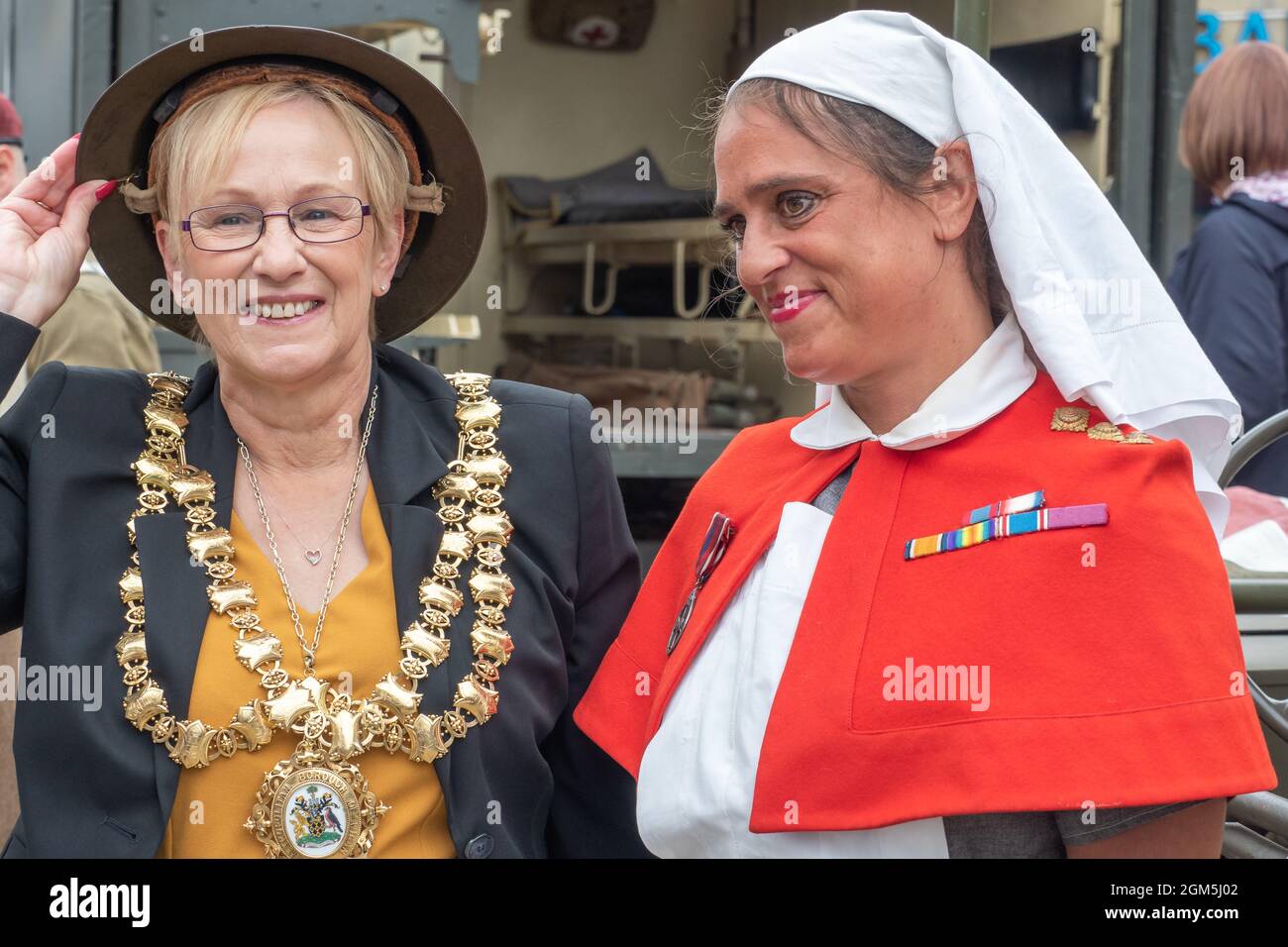 11.09.2021 Wigan, Greater Manchester, Regno Unito. Wigan Diggers' Festival, Wigan, gente del Regno Unito vestita per celebrare la vita e le idee di Wigan nato e allevato GE Foto Stock