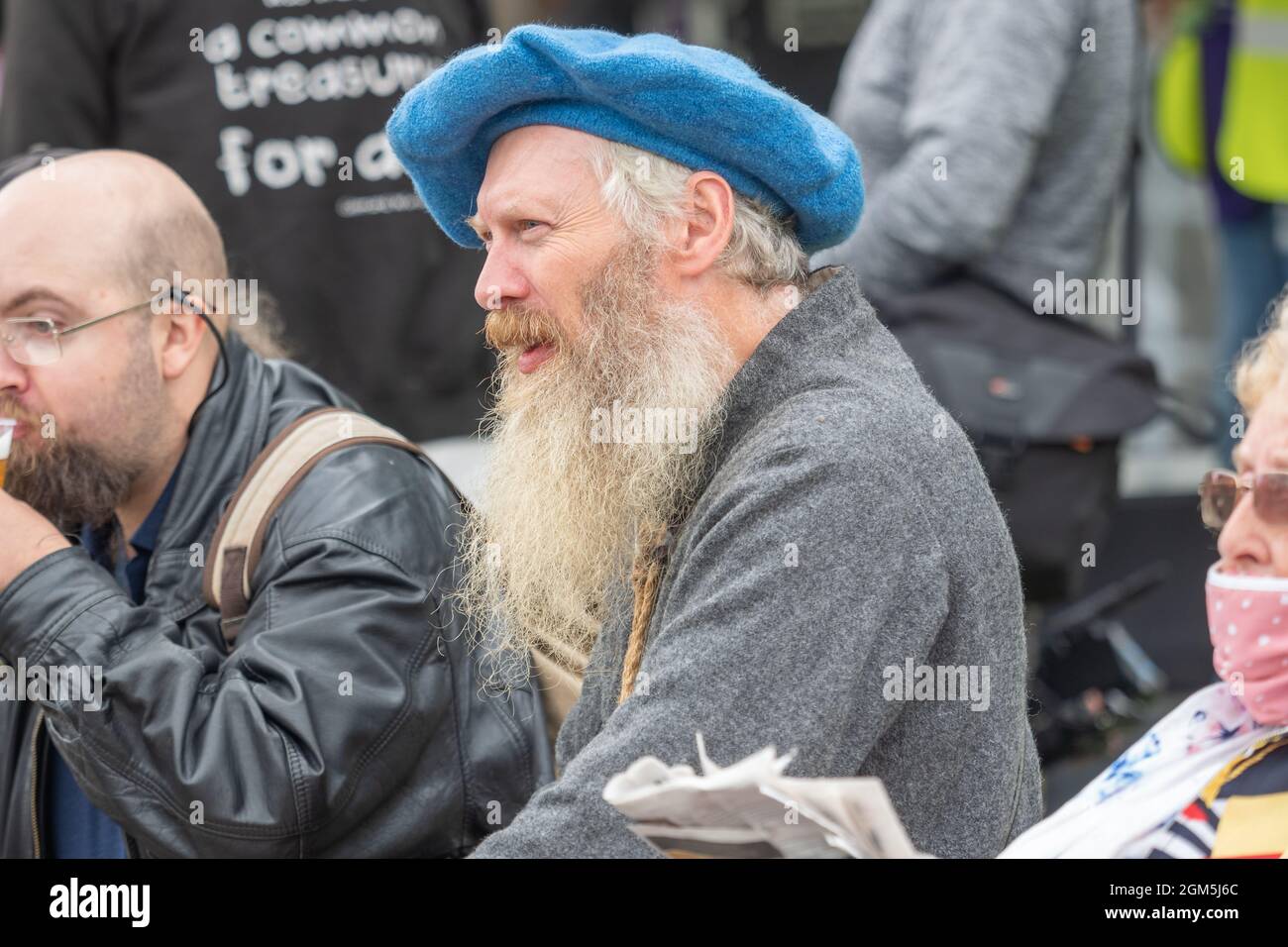 11.09.2021 Wigan, Greater Manchester, Regno Unito. Wigan Diggers' Festival, Wigan, gente del Regno Unito vestita per celebrare la vita e le idee di Wigan nato e allevato GE Foto Stock