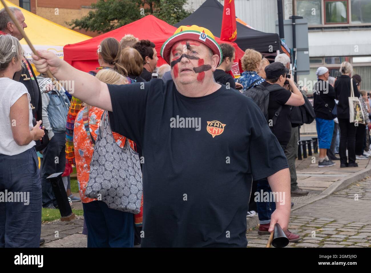 11.09.2021 Wigan, Greater Manchester, Regno Unito. Wigan Diggers' Festival, Wigan, gente del Regno Unito vestita per celebrare la vita e le idee di Wigan nato e allevato GE Foto Stock