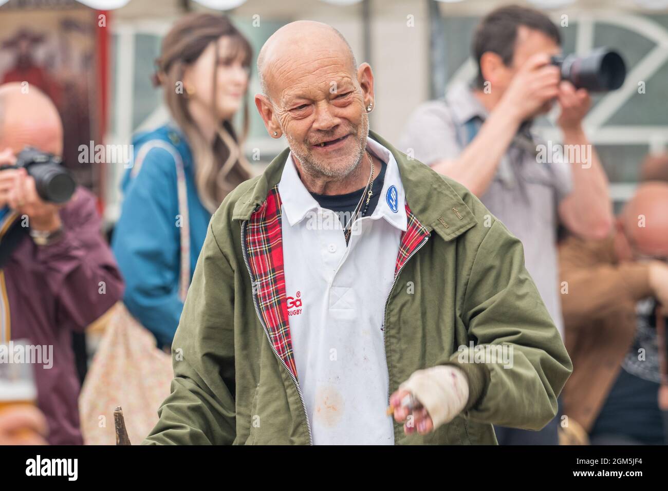 11.09.2021 Wigan, Greater Manchester, Regno Unito. Wigan Diggers' Festival, Wigan, gente del Regno Unito vestita per celebrare la vita e le idee di Wigan nato e allevato GE Foto Stock