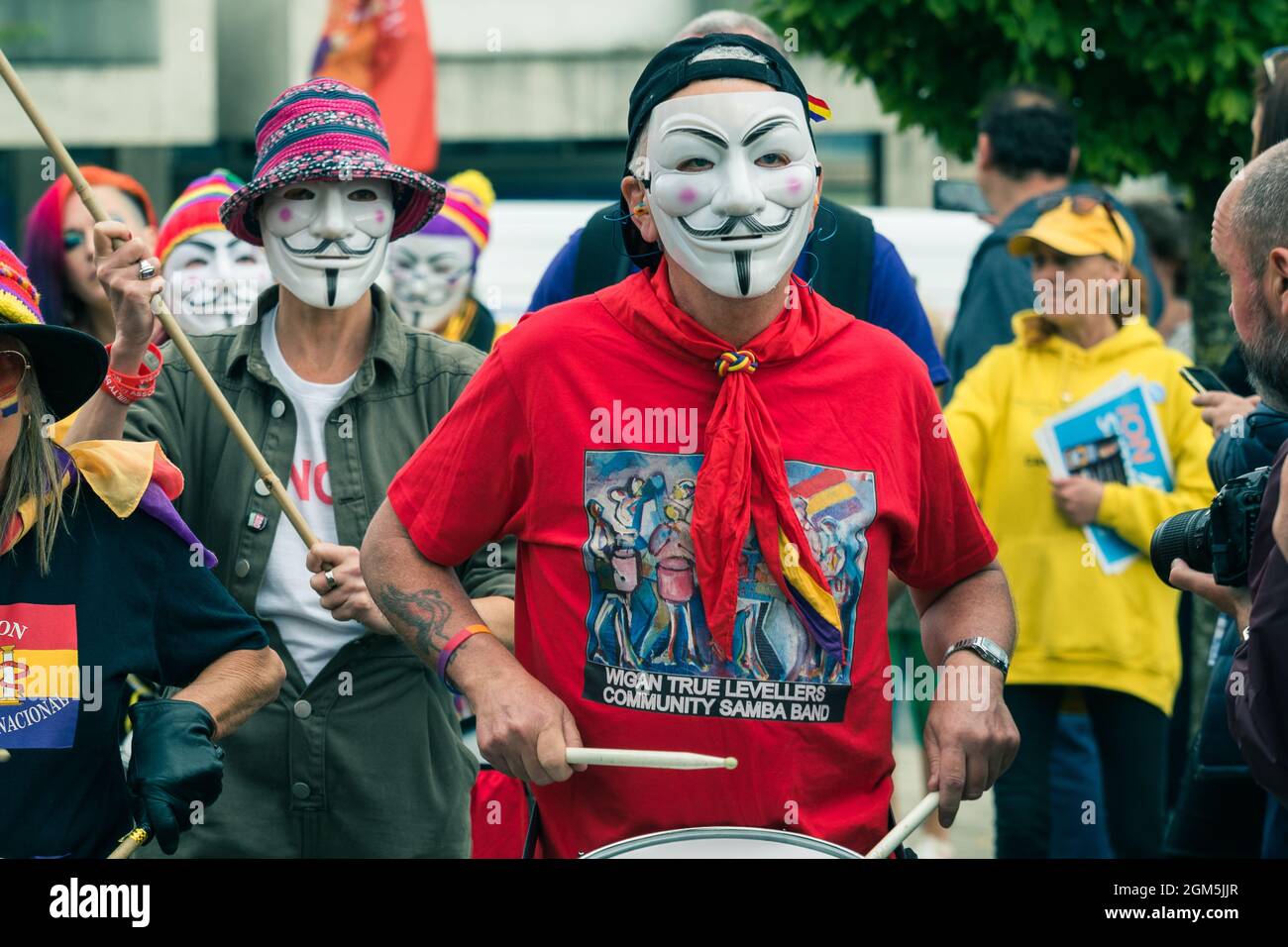 11.09.2021 Wigan, Greater Manchester, Regno Unito. Wigan Diggers' Festival, Wigan, gente del Regno Unito vestita per celebrare la vita e le idee di Wigan nato e allevato GE Foto Stock