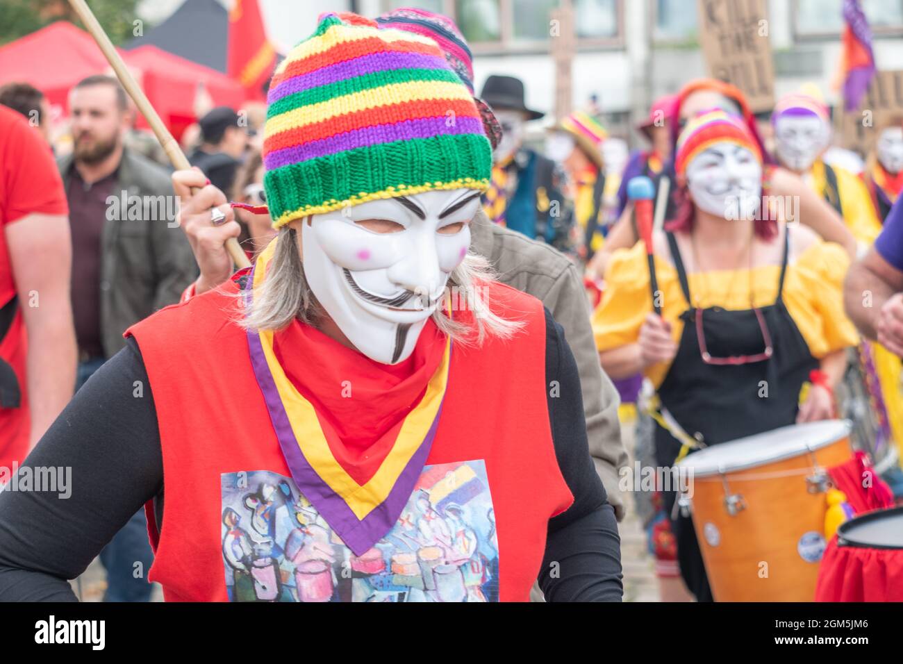 11.09.2021 Wigan, Greater Manchester, Regno Unito. Wigan Diggers' Festival, Wigan, gente del Regno Unito vestita per celebrare la vita e le idee di Wigan nato e allevato GE Foto Stock