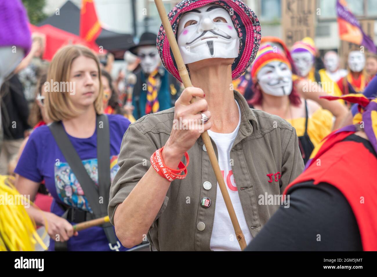 11.09.2021 Wigan, Greater Manchester, Regno Unito. Wigan Diggers' Festival, Wigan, gente del Regno Unito vestita per celebrare la vita e le idee di Wigan nato e allevato GE Foto Stock