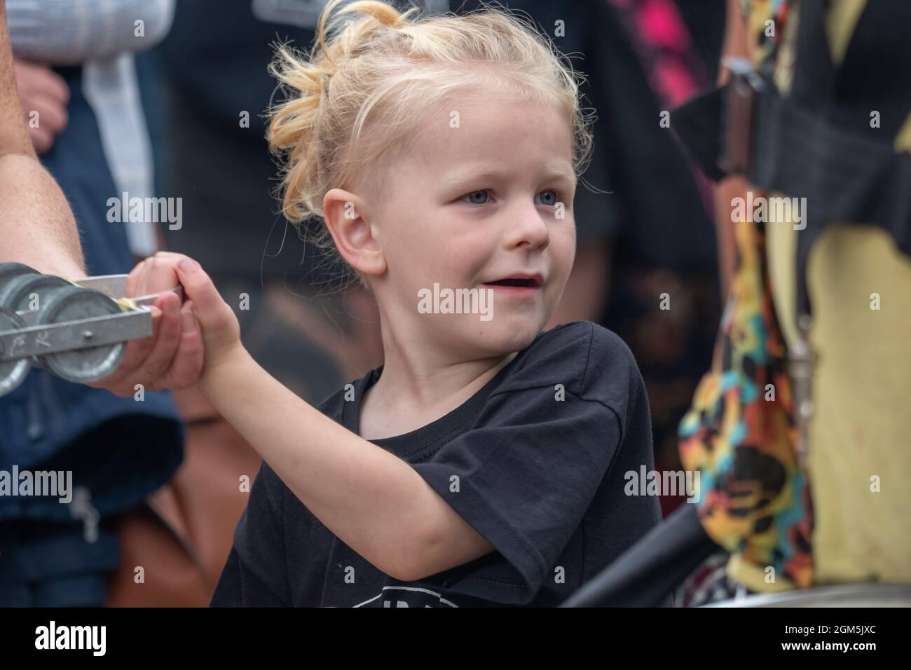 11.09.2021 Wigan, Greater Manchester, Regno Unito. Wigan Diggers' Festival, Wigan, gente del Regno Unito vestita per celebrare la vita e le idee di Wigan nato e allevato GE Foto Stock