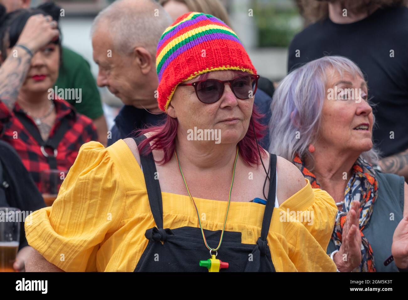 11.09.2021 Wigan, Greater Manchester, Regno Unito. Wigan Diggers' Festival, Wigan, gente del Regno Unito vestita per celebrare la vita e le idee di Wigan nato e allevato GE Foto Stock