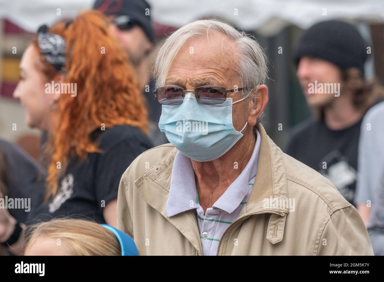 11.09.2021 Wigan, Greater Manchester, Regno Unito. Wigan Diggers' Festival, Wigan, gente del Regno Unito vestita per celebrare la vita e le idee di Wigan nato e allevato GE Foto Stock
