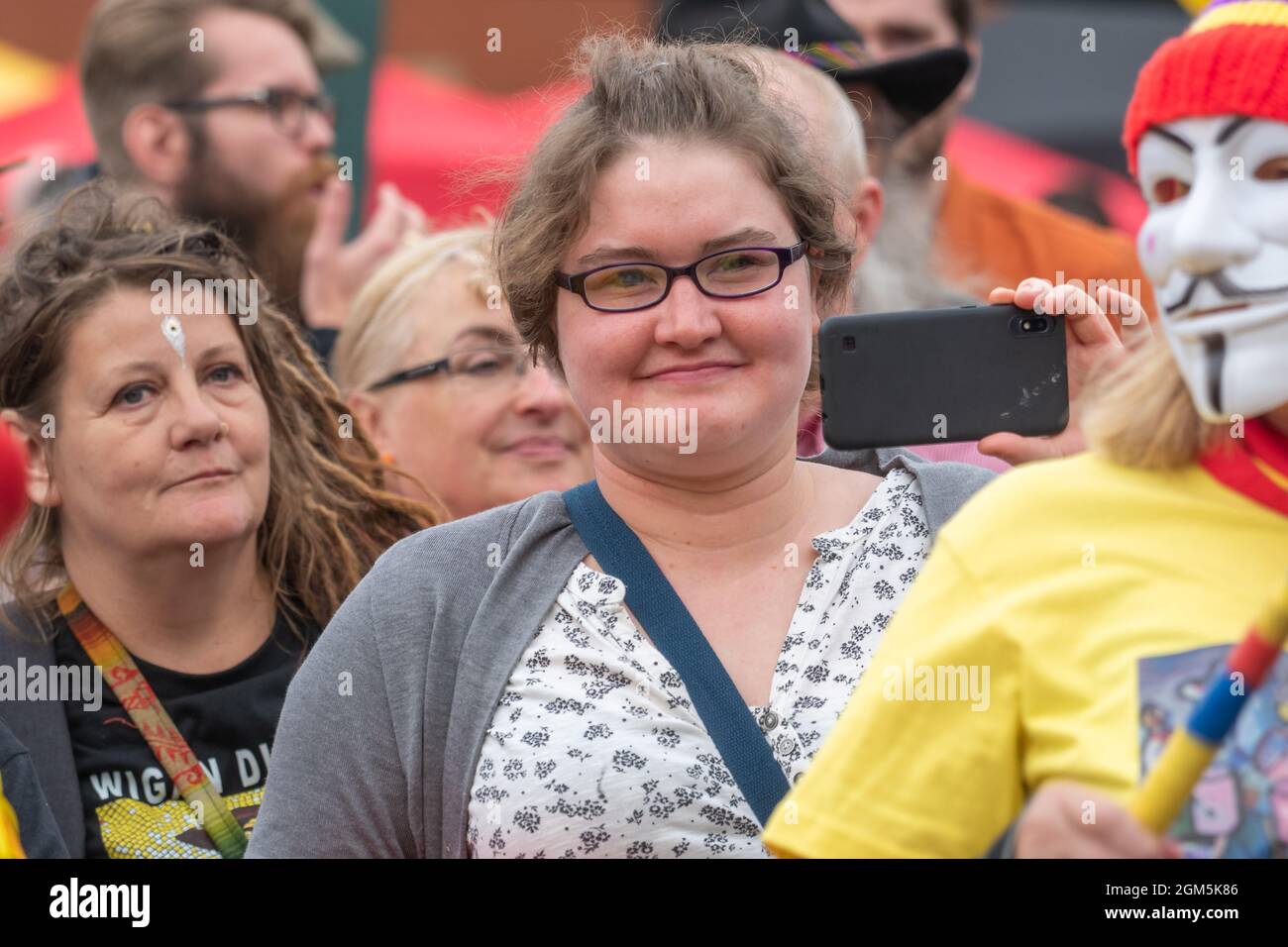 11.09.2021 Wigan, Greater Manchester, Regno Unito. Wigan Diggers' Festival, Wigan, gente del Regno Unito vestita per celebrare la vita e le idee di Wigan nato e allevato GE Foto Stock