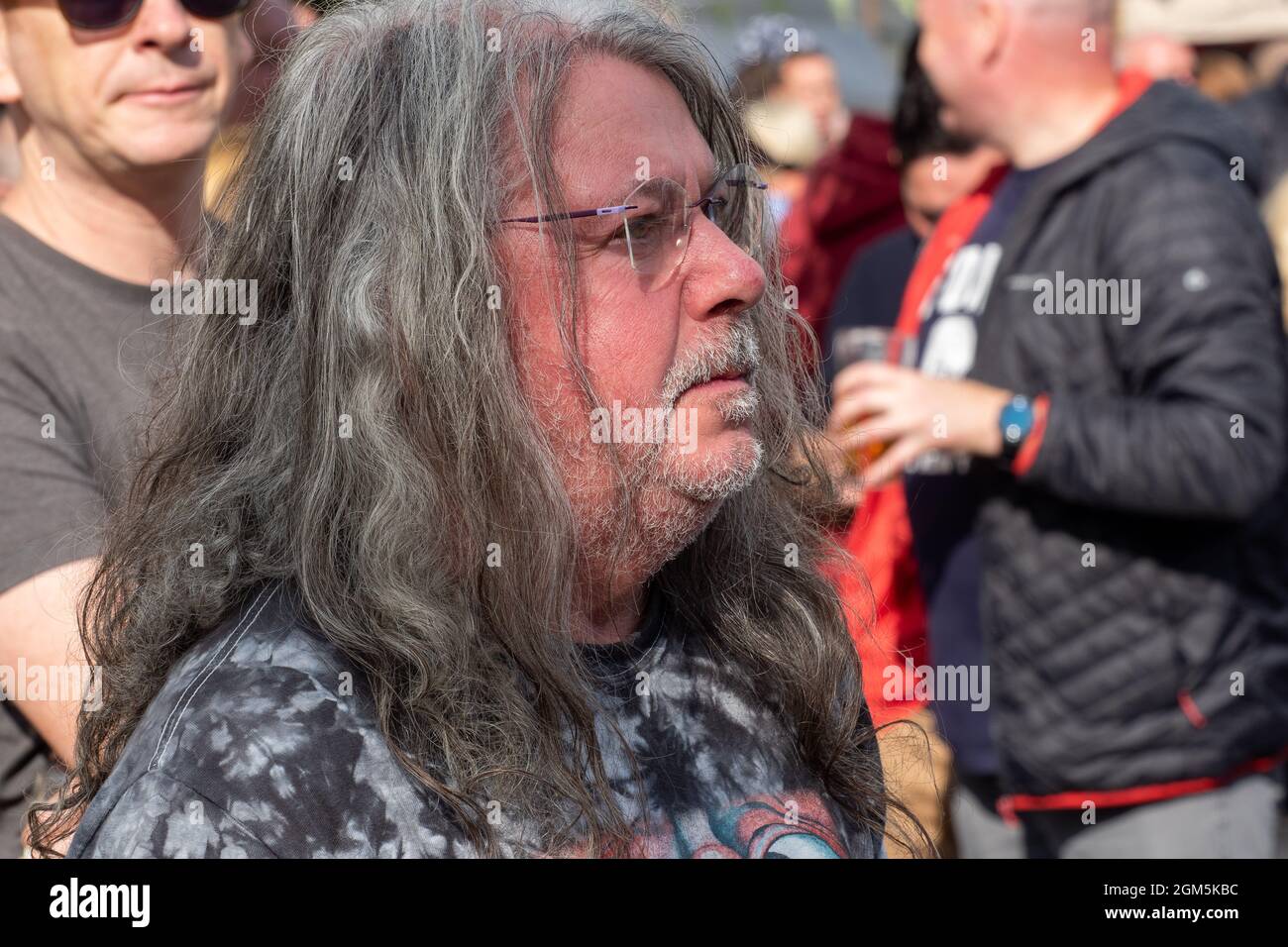 11.09.2021 Wigan, Greater Manchester, Regno Unito. Wigan Diggers' Festival, Wigan, gente del Regno Unito vestita per celebrare la vita e le idee di Wigan nato e allevato GE Foto Stock