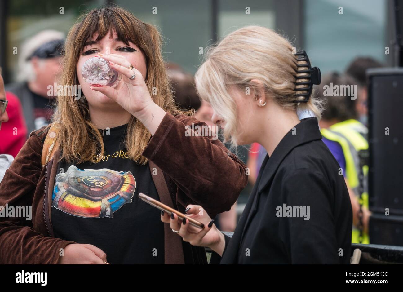 11.09.2021 Wigan, Greater Manchester, Regno Unito. Wigan Diggers' Festival, Wigan, gente del Regno Unito vestita per celebrare la vita e le idee di Wigan nato e allevato GE Foto Stock