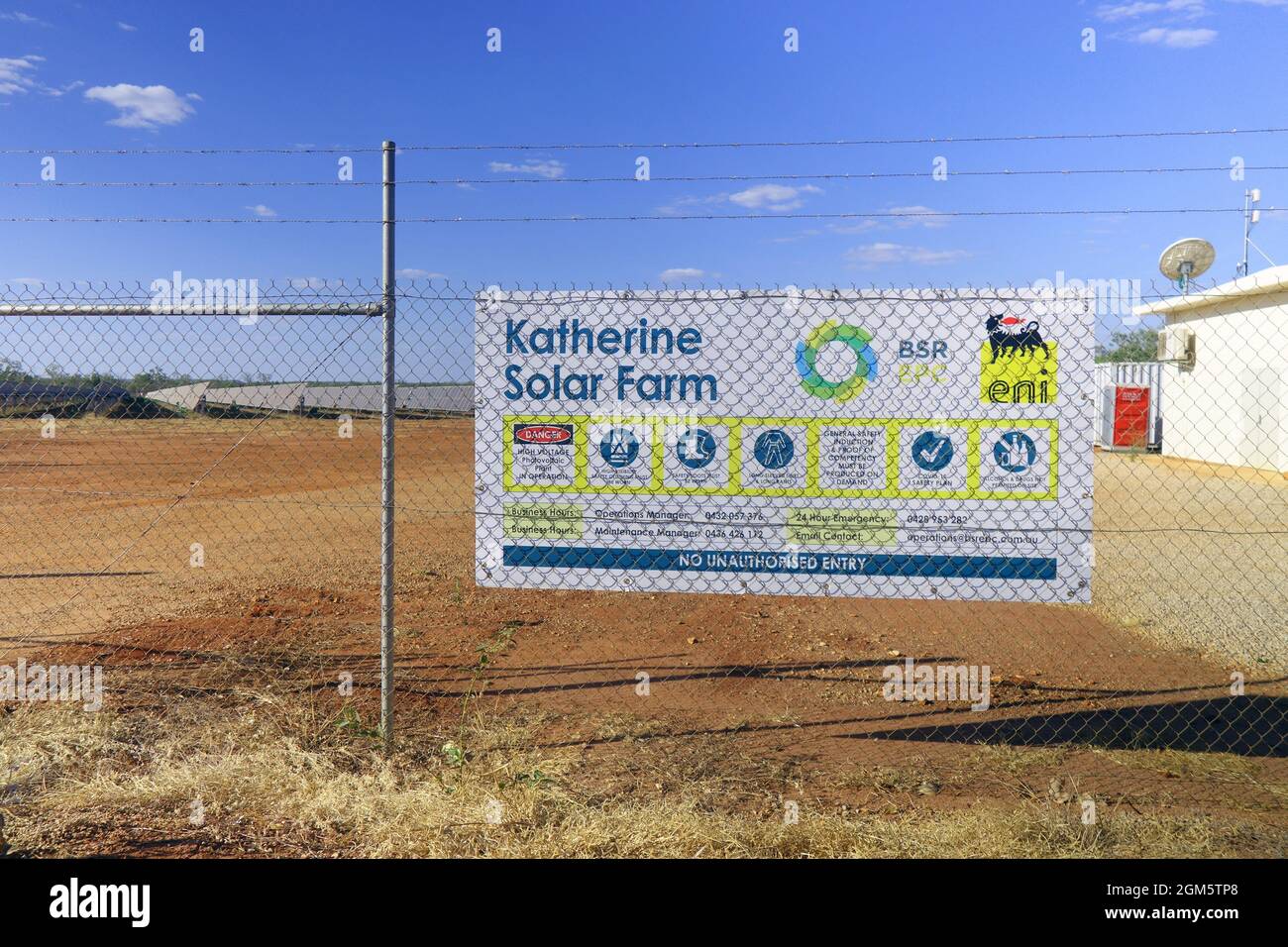 Katherine Solar Farm, al di fuori di Katherine, Northern Territory, Australia. No PR Foto Stock