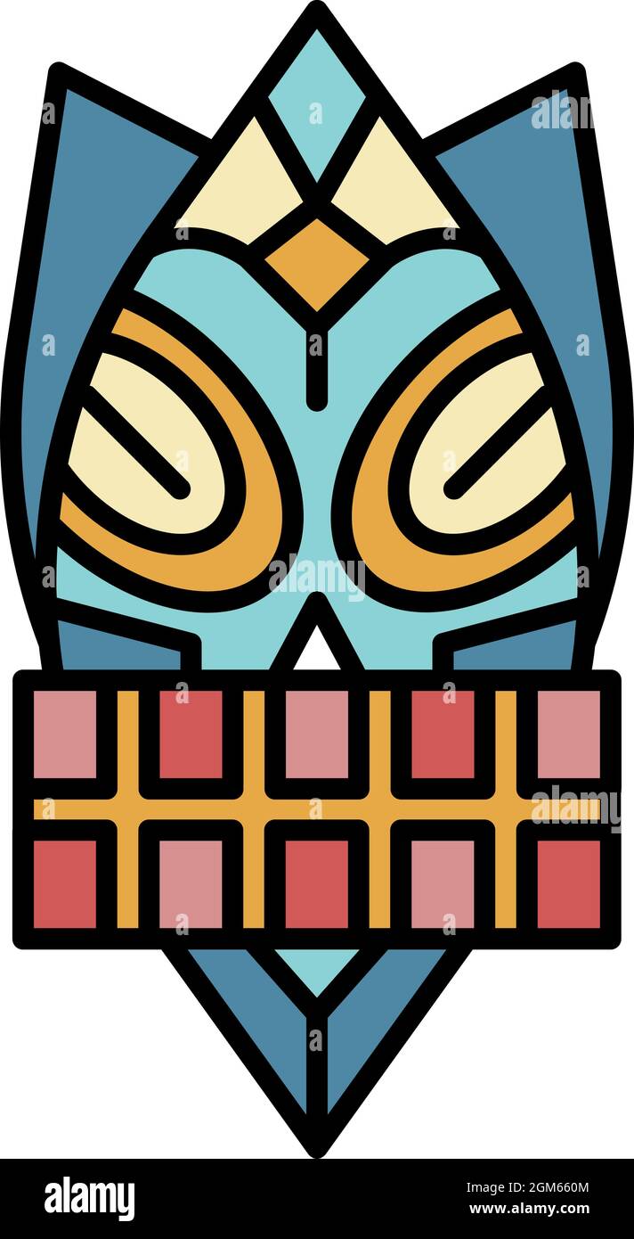 Icona dell'idolo americano. Contorno americano idol vettore icona colore piatto isolato su bianco Illustrazione Vettoriale